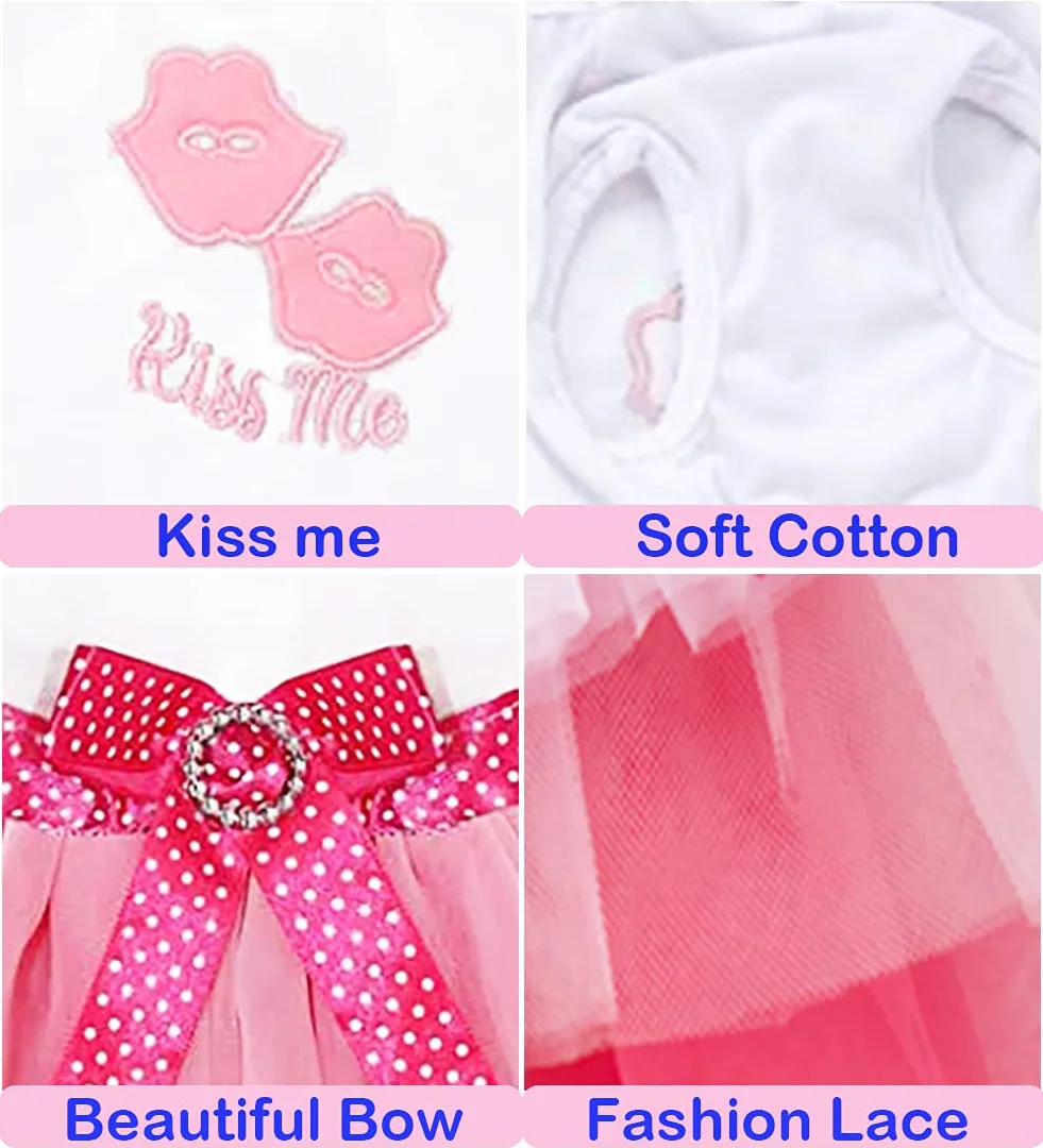 Chien Robe Luxe Chiot Jupe Princesse Robes Mariage Soirée Tutu Bowknot pour Petite Fille