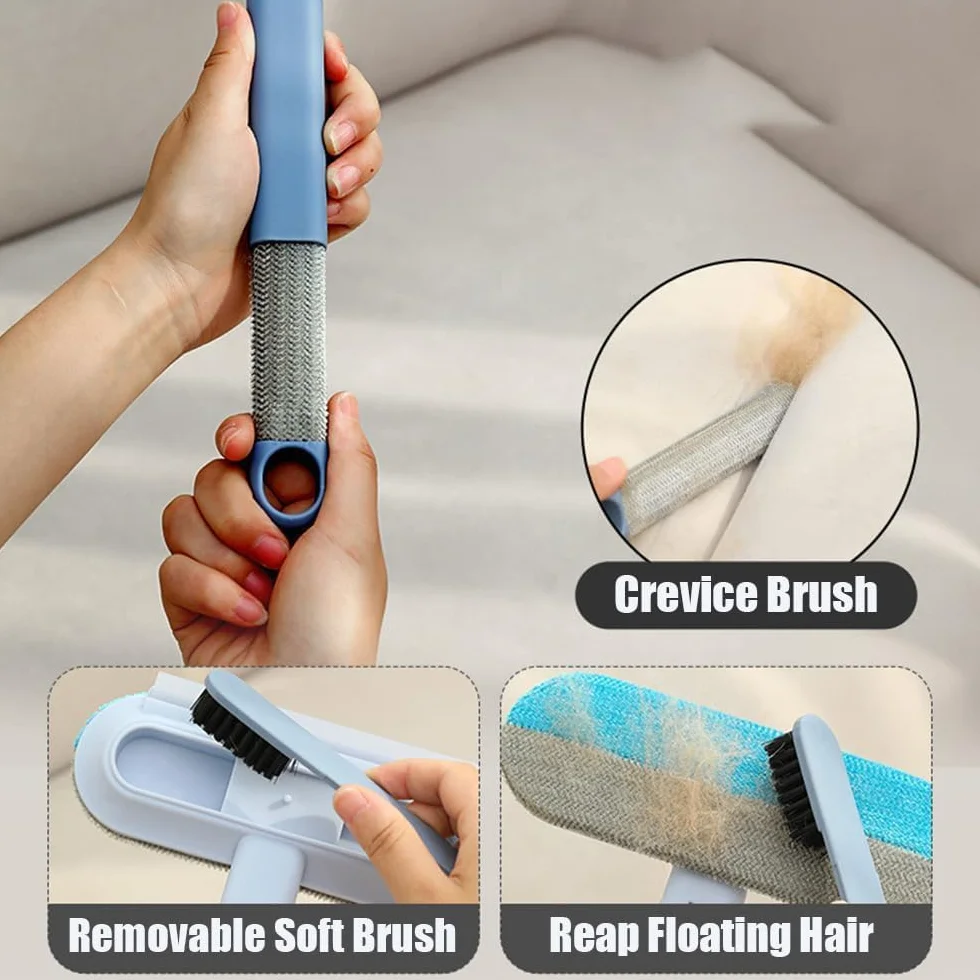 Brosse Anti Poils Chat Chien Animaux 4-en-1 Nettoyage Réutilisable Canapé Tapis Vêtements Literie