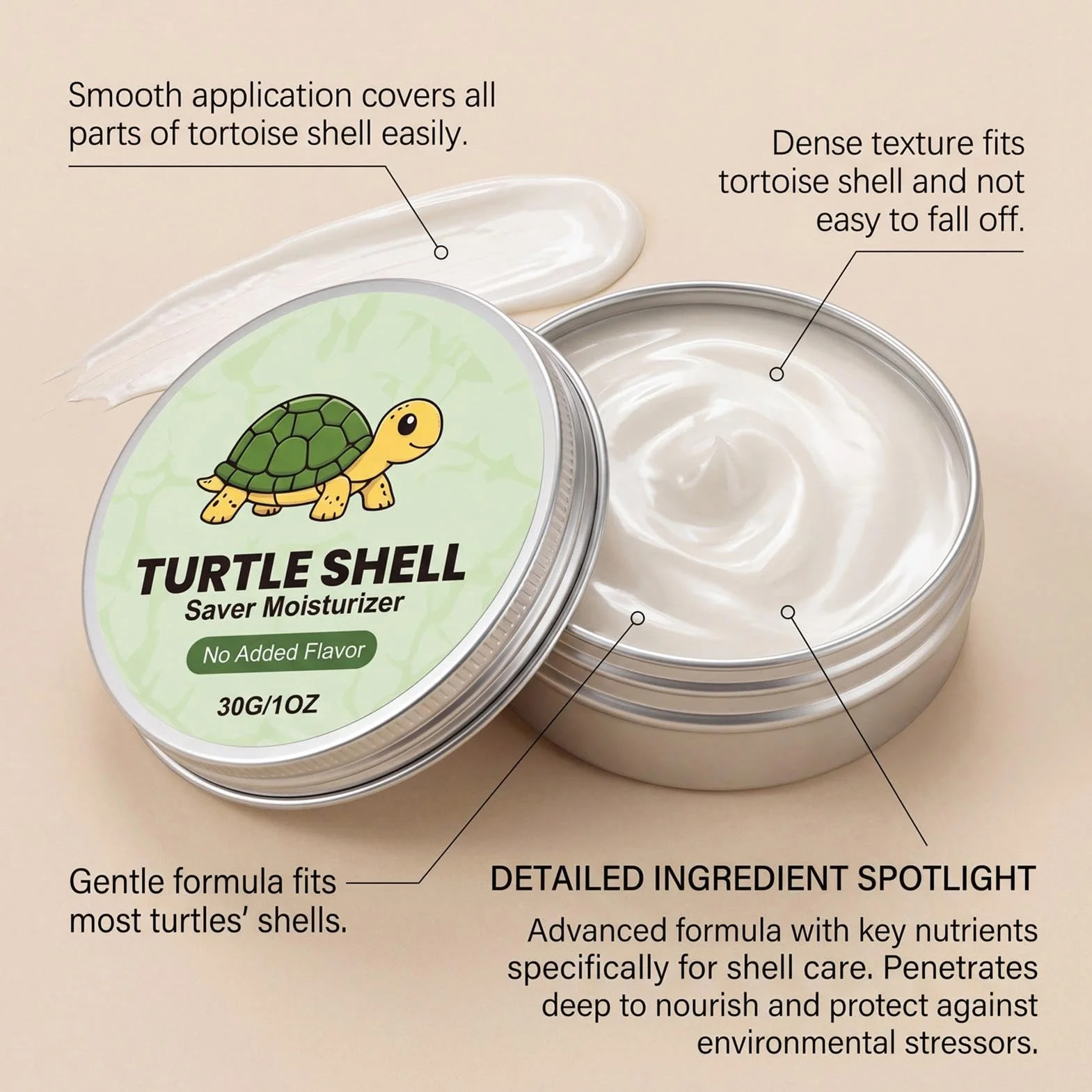 Hydratant pour tortues Crème hydratante longue durée pour reptiles terrestres baume après-shampoing peau sèche