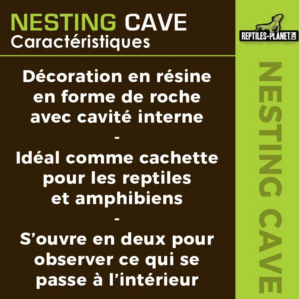Reptiles Planet Nesting Cave M Nid de Ponte pour Gecko 12 x 10,5 x 7,7 cm