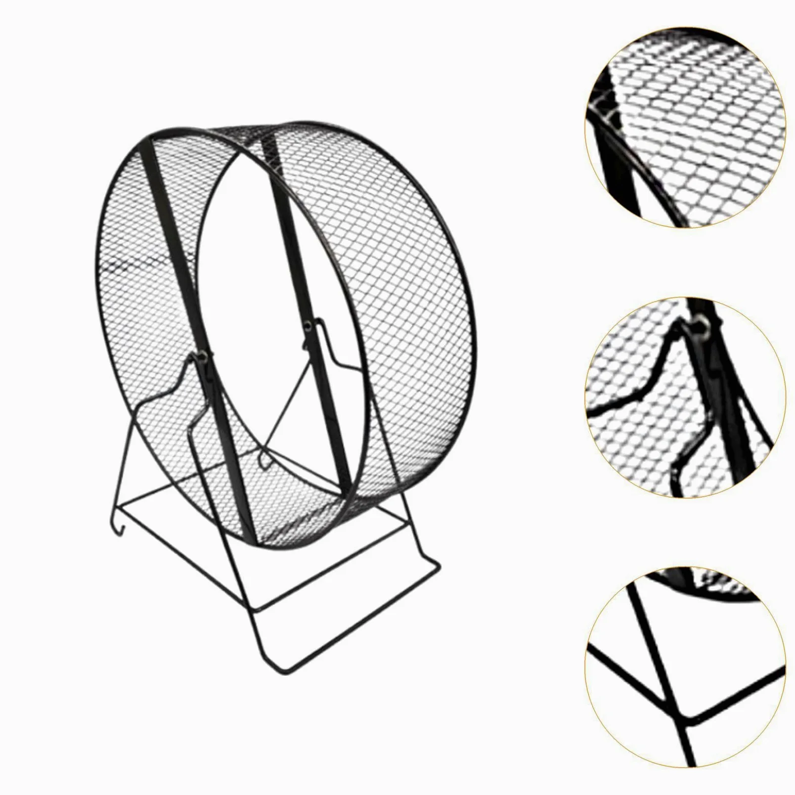 Roue d'exercice pour Hamster Roue de Course Métal Support Stable Accessoire Cage Roue Silencieuse Adaptée Aux Souris Gerbilles Rats Usage Maison, 32cm