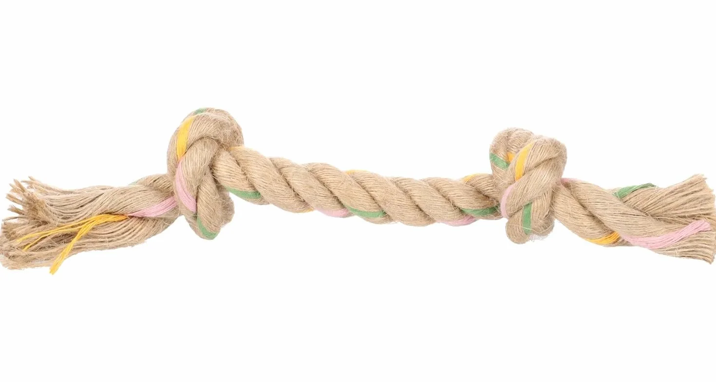 Flamingo Jouet Chien Puppy Luro Corde 2 Nœuds Brun M 32×5×5 cm Chanvre Naturel