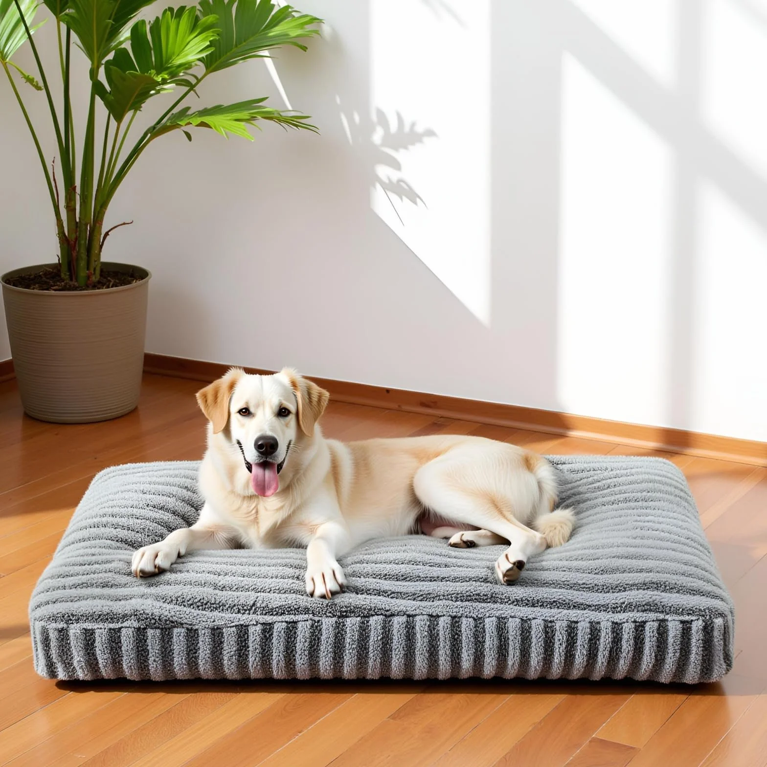 Pawk Panier Chien Grande Taille XL Coussin Chien Dehoussable Lavable Lit Moelleux Respirant Antidérapant 107x69x10cm