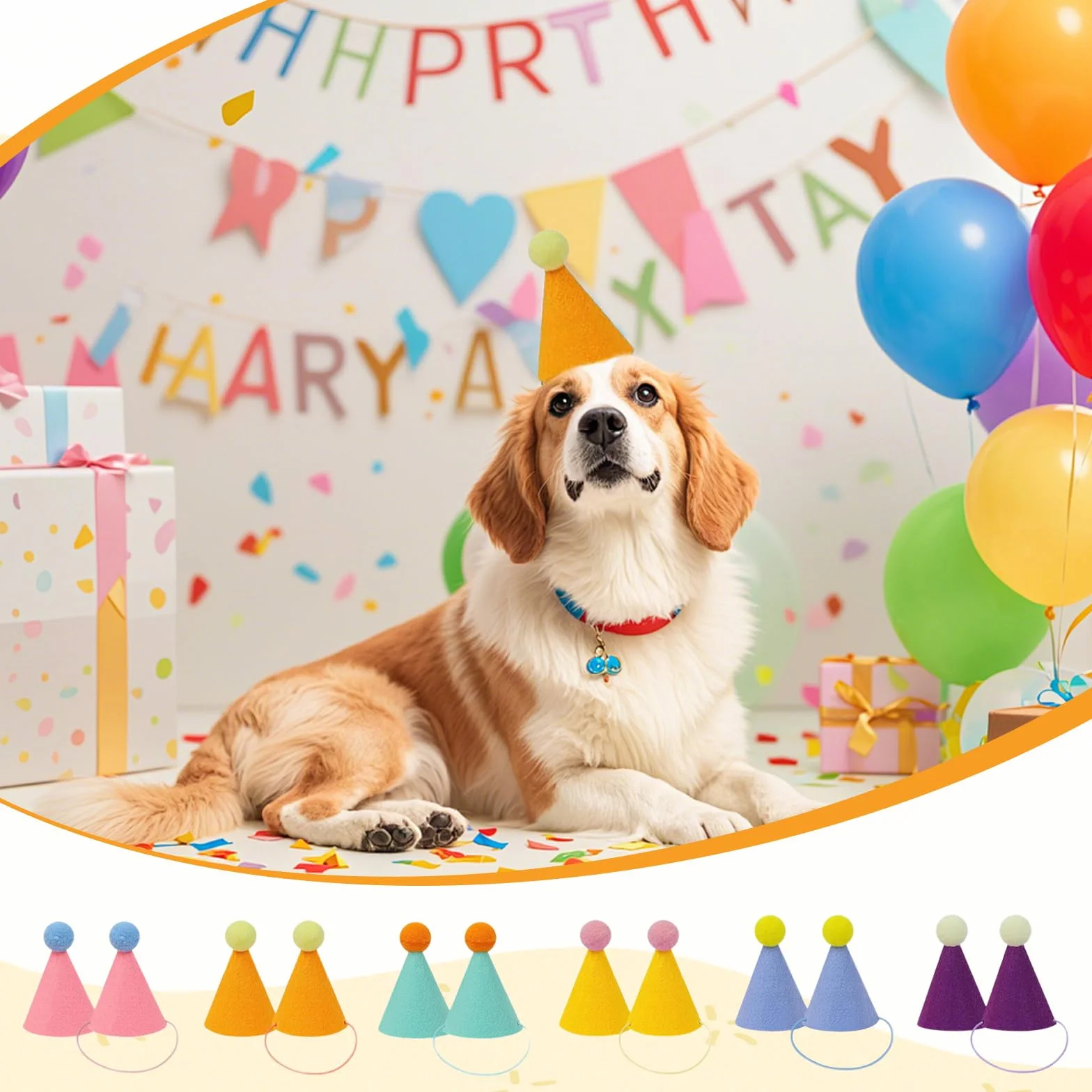 Lot de 12 mini chapeaux de fête pour animaux en peluche - Chapeaux d'anniversaire pour chats, chiens, lapins et divers accessoires pour animaux - Décoration de festival