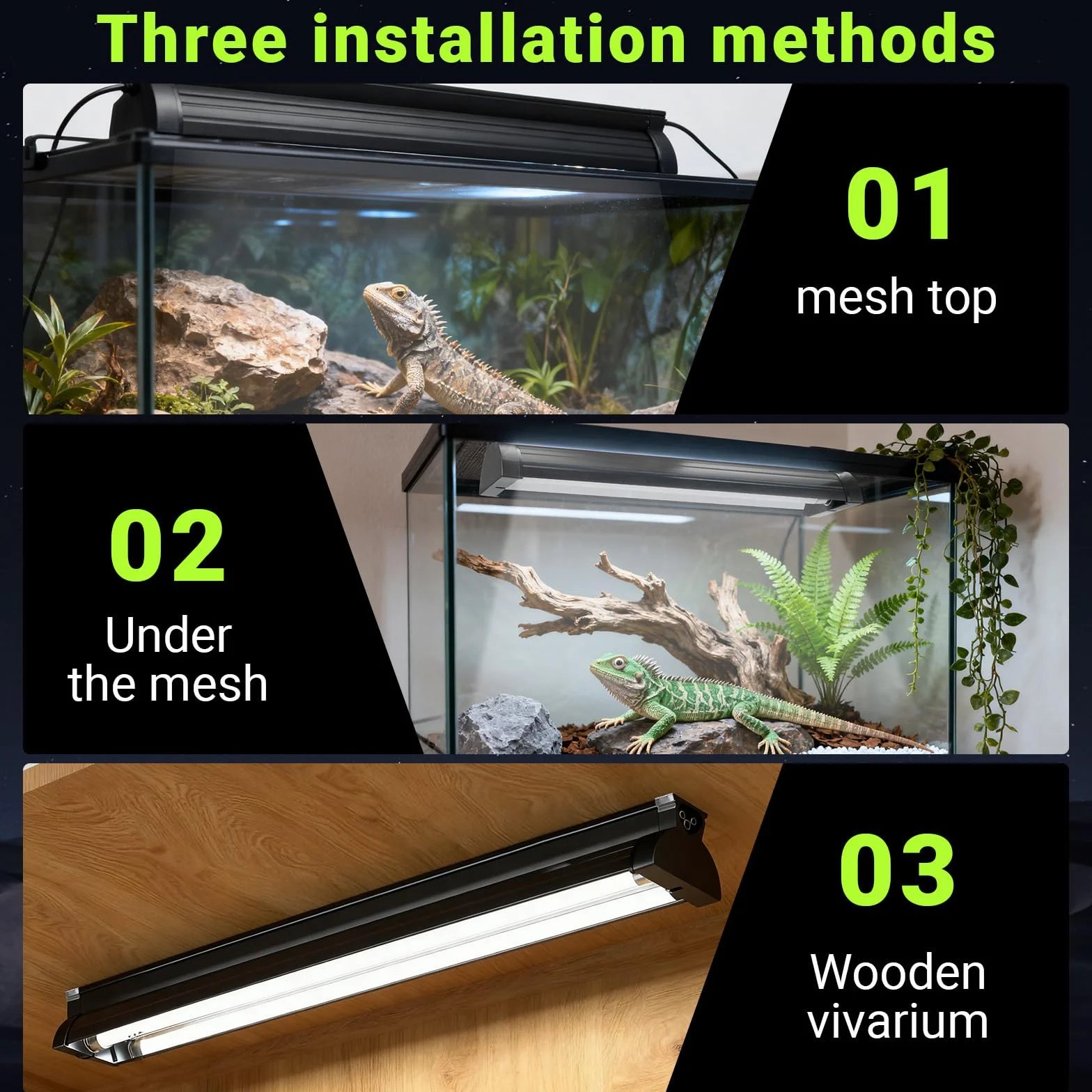 Kit Lumière UVB T5 8W pour Reptiles, 10% UVB & 30% UVA, Fixture 31,5 cm avec Tube UVB T5 10.0