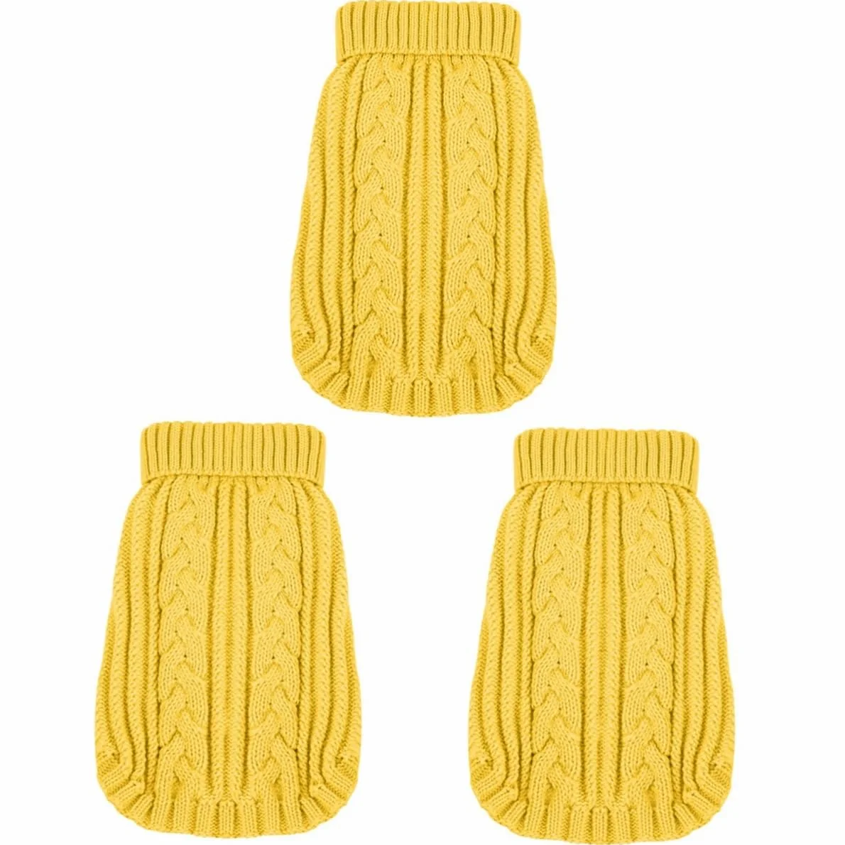 BESPORTBLE Lot De 3 Pulls Tendance pour Chien Taille XXS Jaune Tricoté Confortable Robuste Idéal pour Noël Les Anniversaires Les Jours Spéciaux Facile À Enfiler