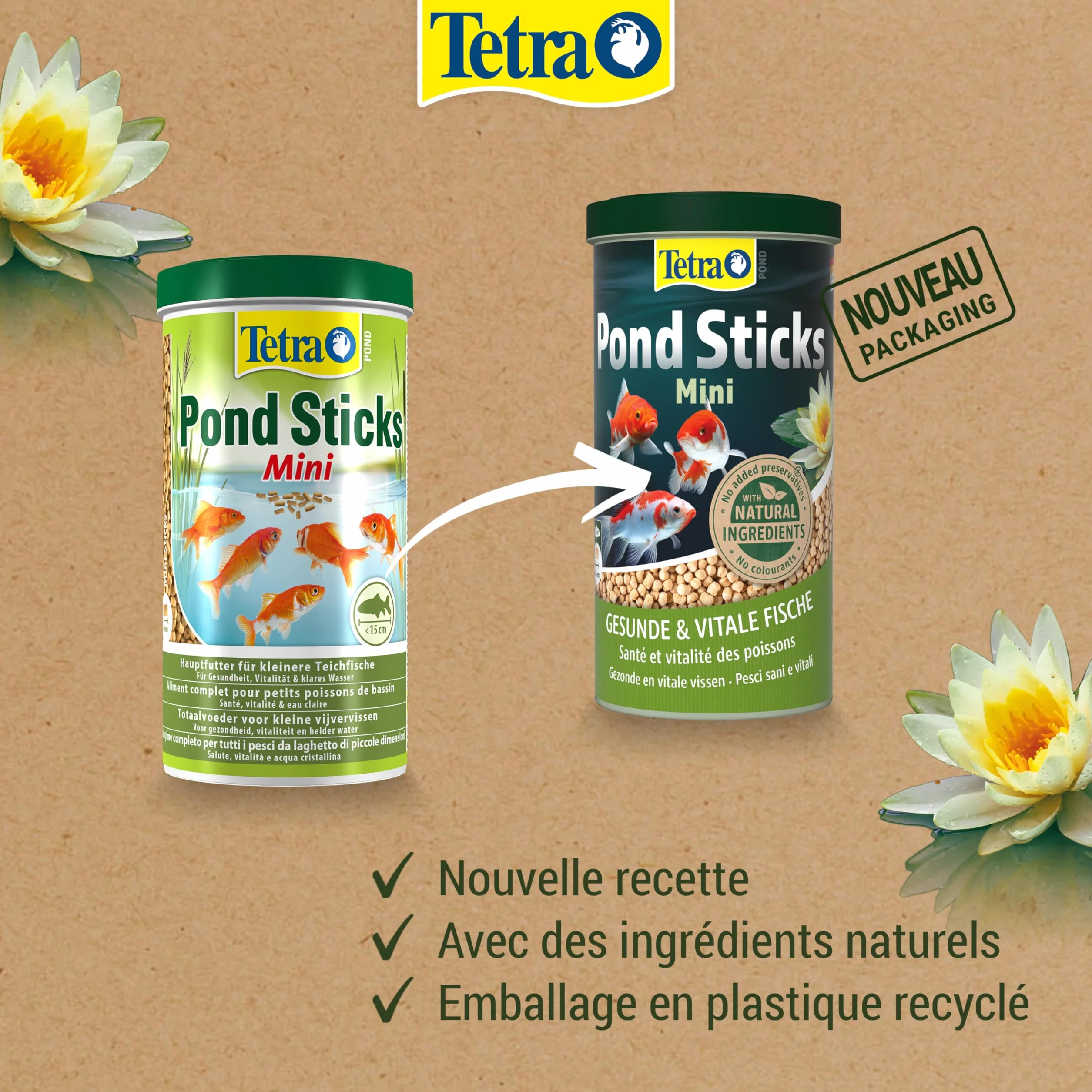Tetra Pond Sticks Mini 1 L – Alimentation Quotidienne pour Poissons de Bassin