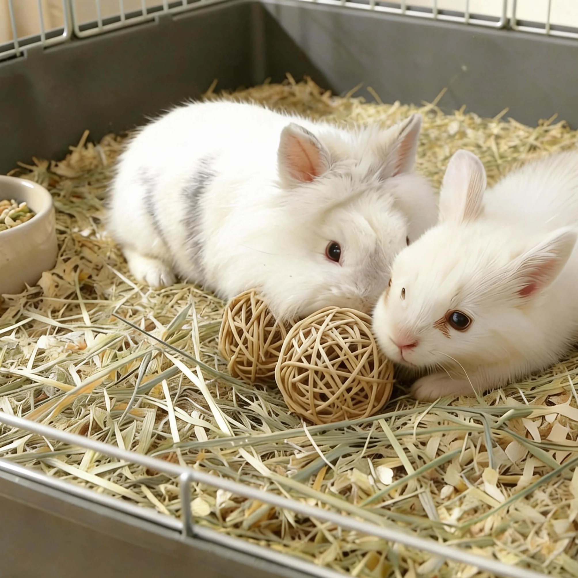 Balles à Mâcher en Foin Naturel Faites à la Main pour Cochons d'Inde, Lapins et Chinchillas