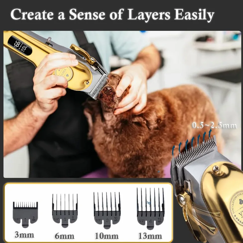 yucca Kit de toilettage pour chiens à la maison, rasoirs pour chiens pour le toilettage, kit de toilettage pour chien pour poils épais, tondeuse professionnelle pour chien, tondeuse pour chat pour