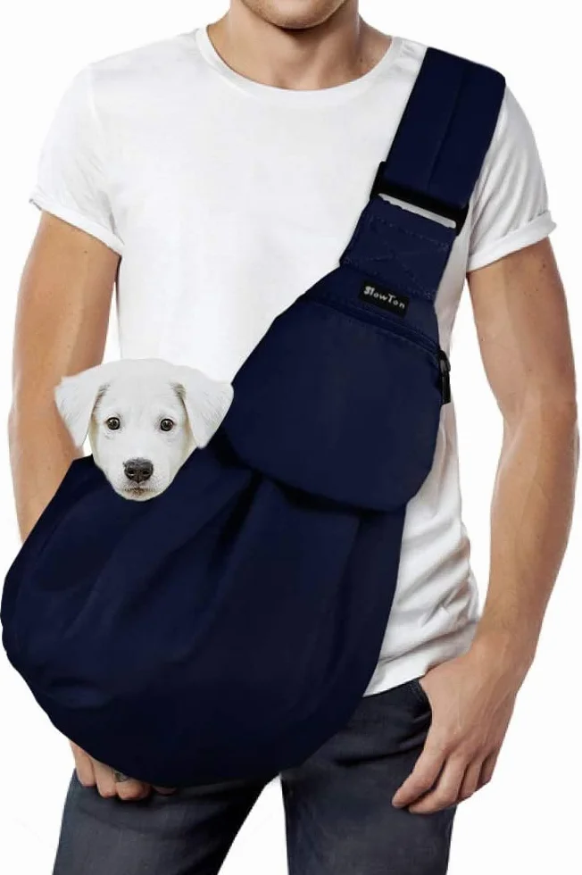 SlowTon Sac de Transport pour Chien, Bandoulière Mains Libres pour Petit Animal avec Sangle Réglable