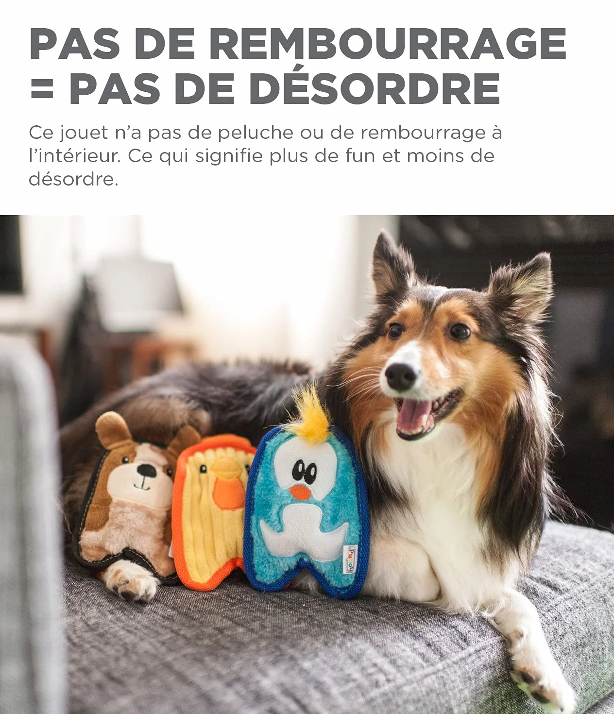 Outward Hound Peluches Invincibles Minis pour Chien Pingouin Bleu XS