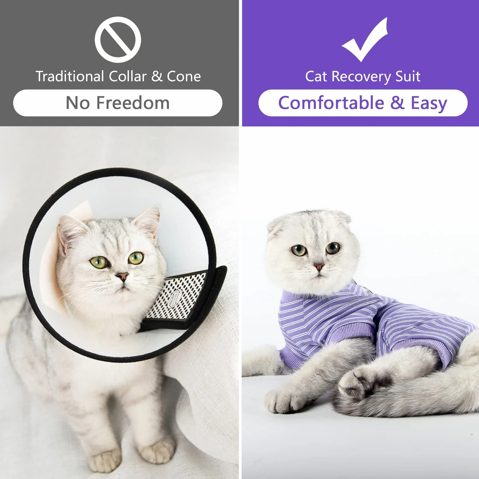 Gilet de récupération pour chat après chirurgie - Alternative à la collerette