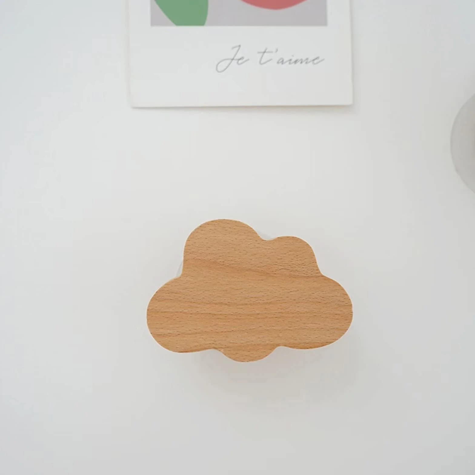 Boutons de placard décoratifs en bois en forme de nuage Lot de 2 avec vis