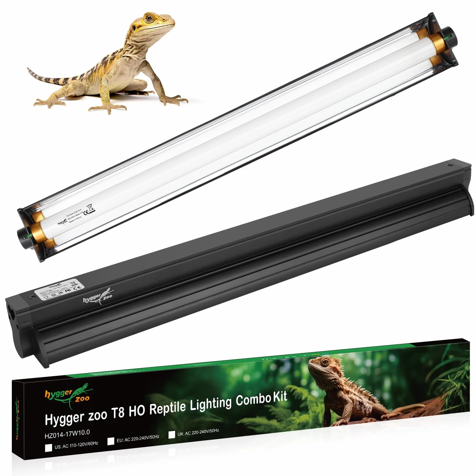 Kit de reptile lumière T8 Lampe UVB 10.0 24" 62cm pour tortue dragon barbue