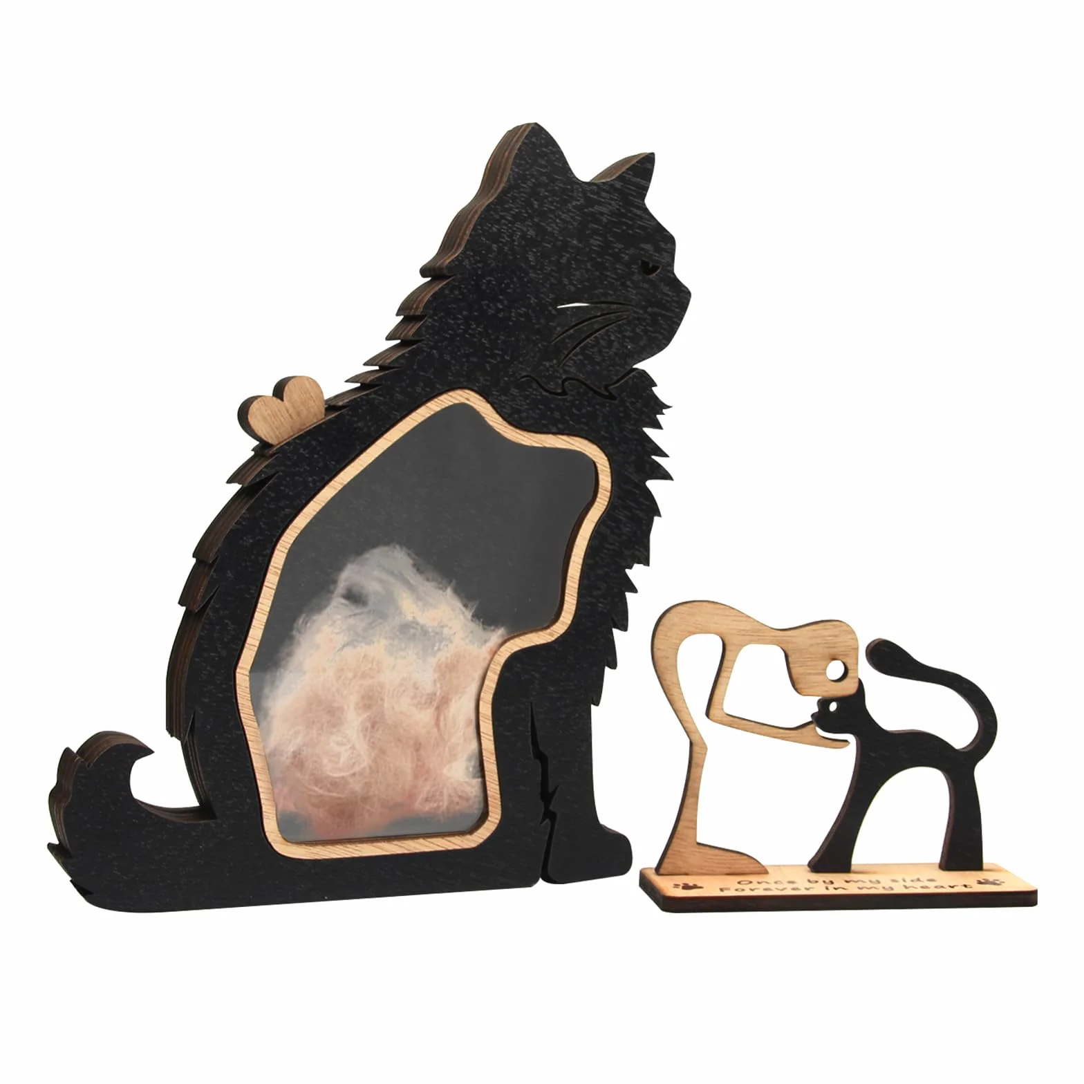 Collecteur de poils de chat en bois - Boîte de rangement - Cadeau pour amoureux des animaux