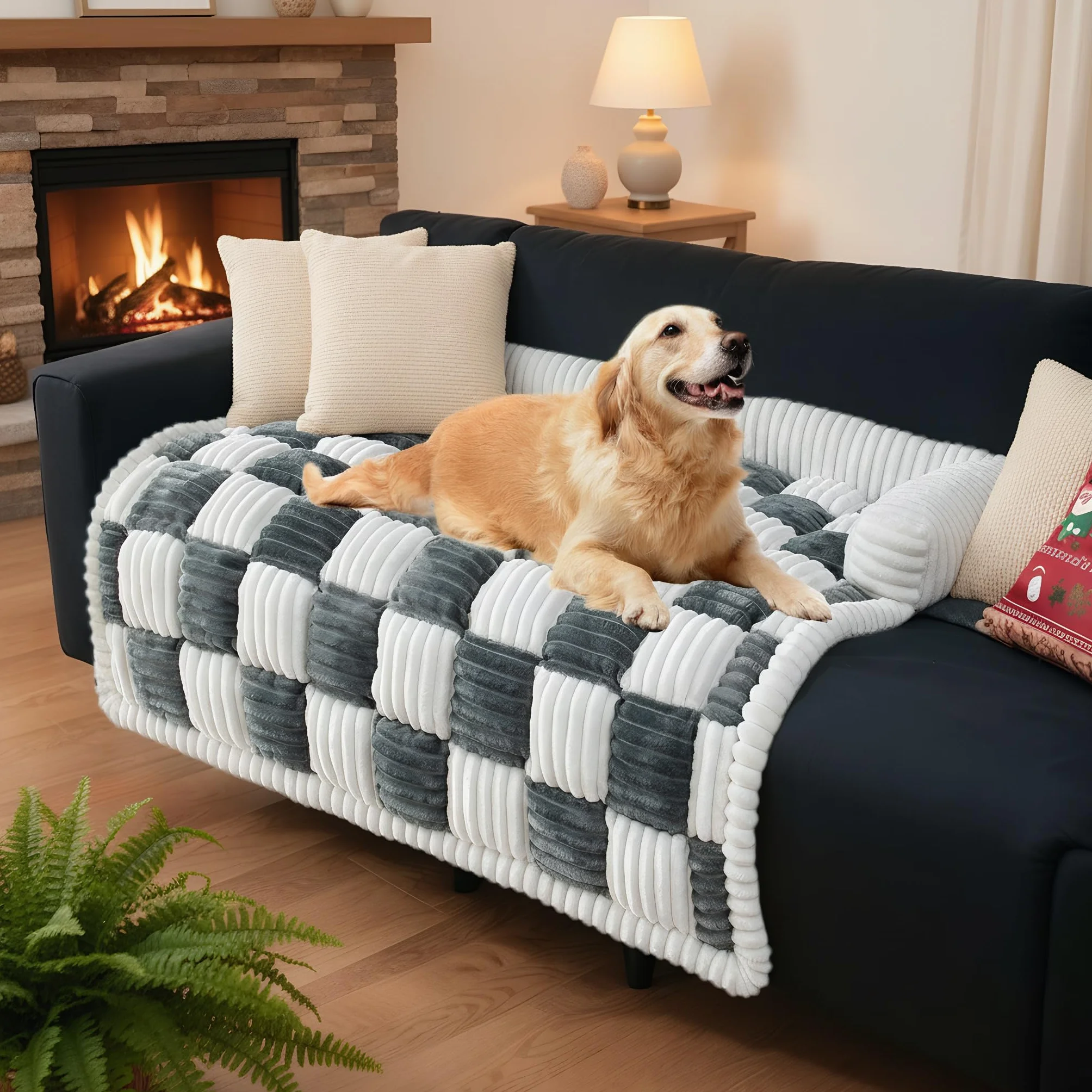 LiveGo Housse de canapé pour Animaux de Compagnie Lavable en Peluche pour Chien et Chat