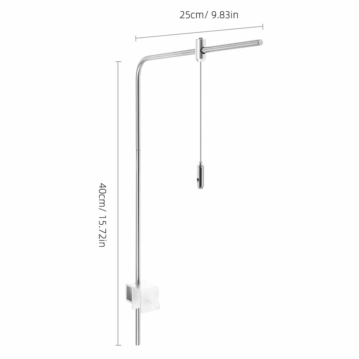 Support de suspension pour éclairage d'aquarium en alliage d'aluminium argenté