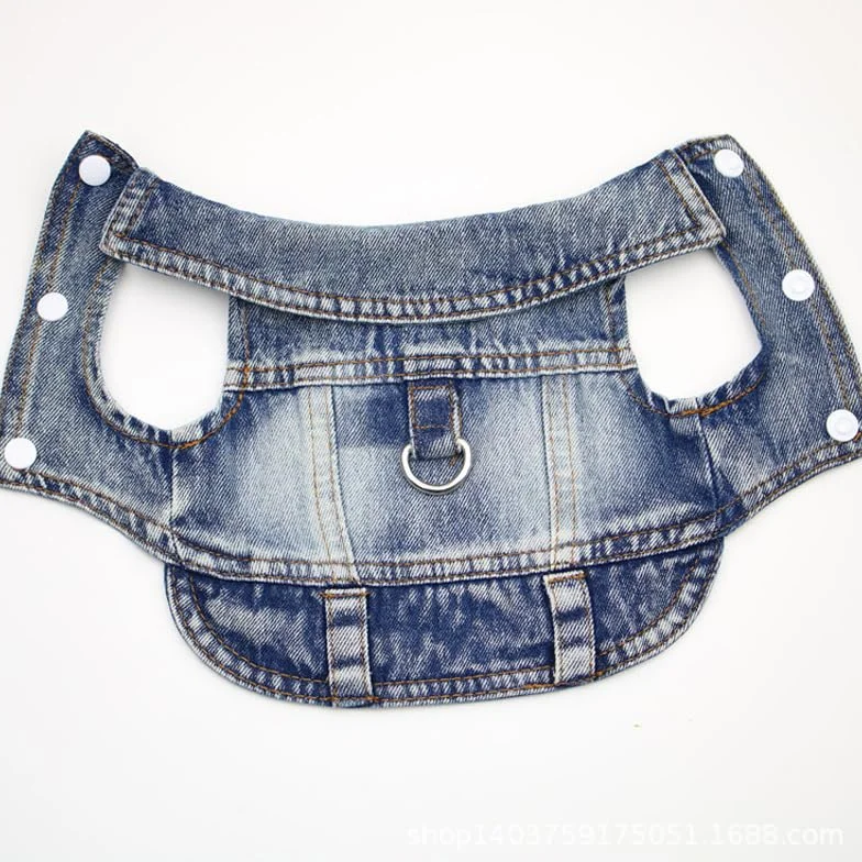 Veste en Jean pour Chien, T-Shirt en Denim Bleu pour Chiot, Vêtements Lavables pour Animaux de Compagnie