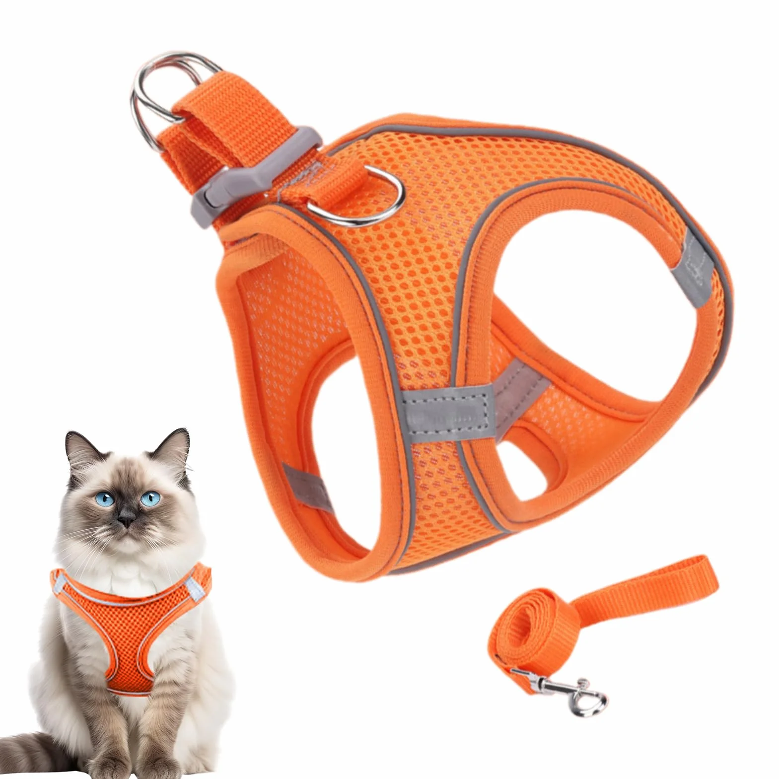 Harnais pour Chat Sécurisé Ajustable Taille S M L pour Chaton Et Chat