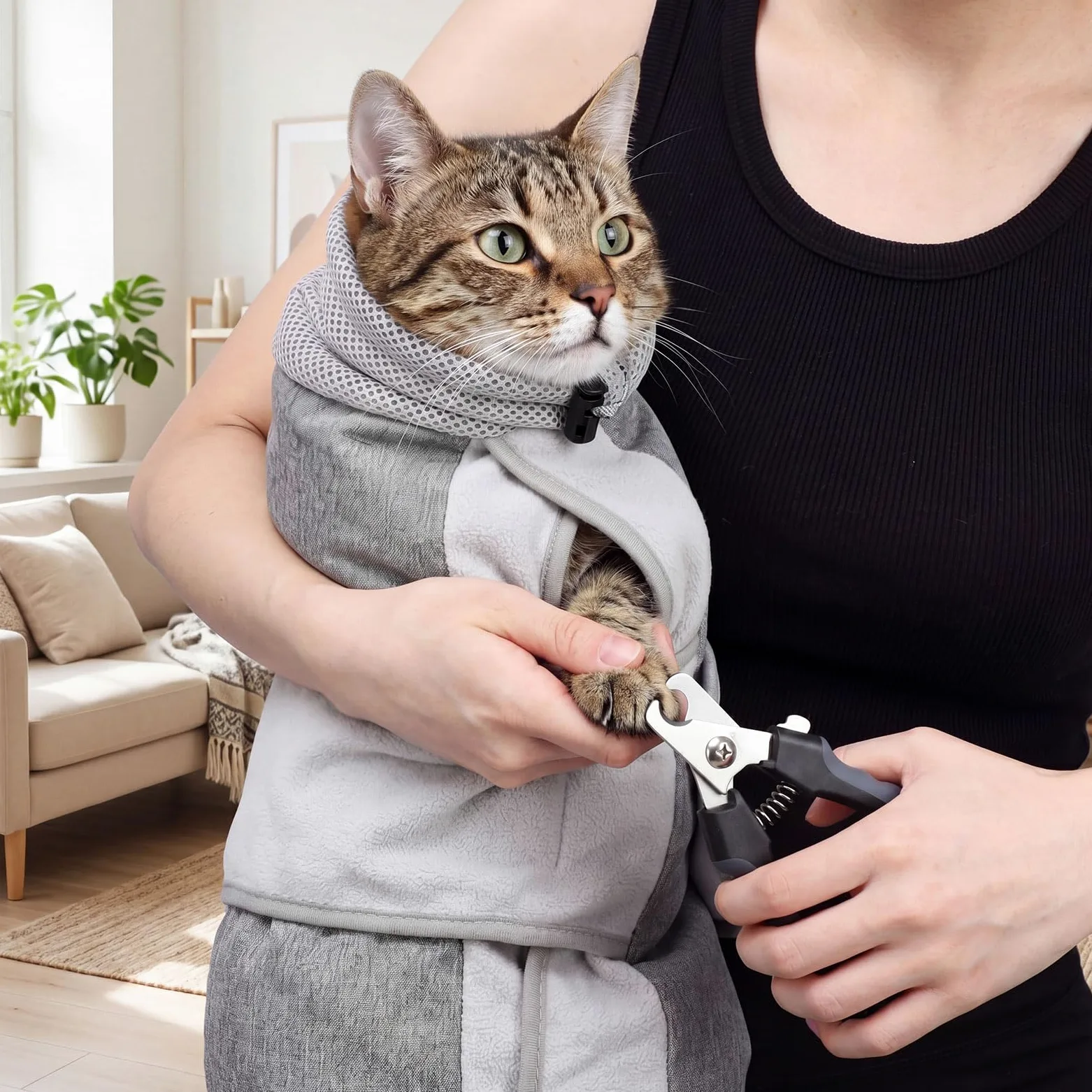 Hsei Rouleau de toilettage pour chat pour couper les ongles avec coupe-ongles et lime, taille S