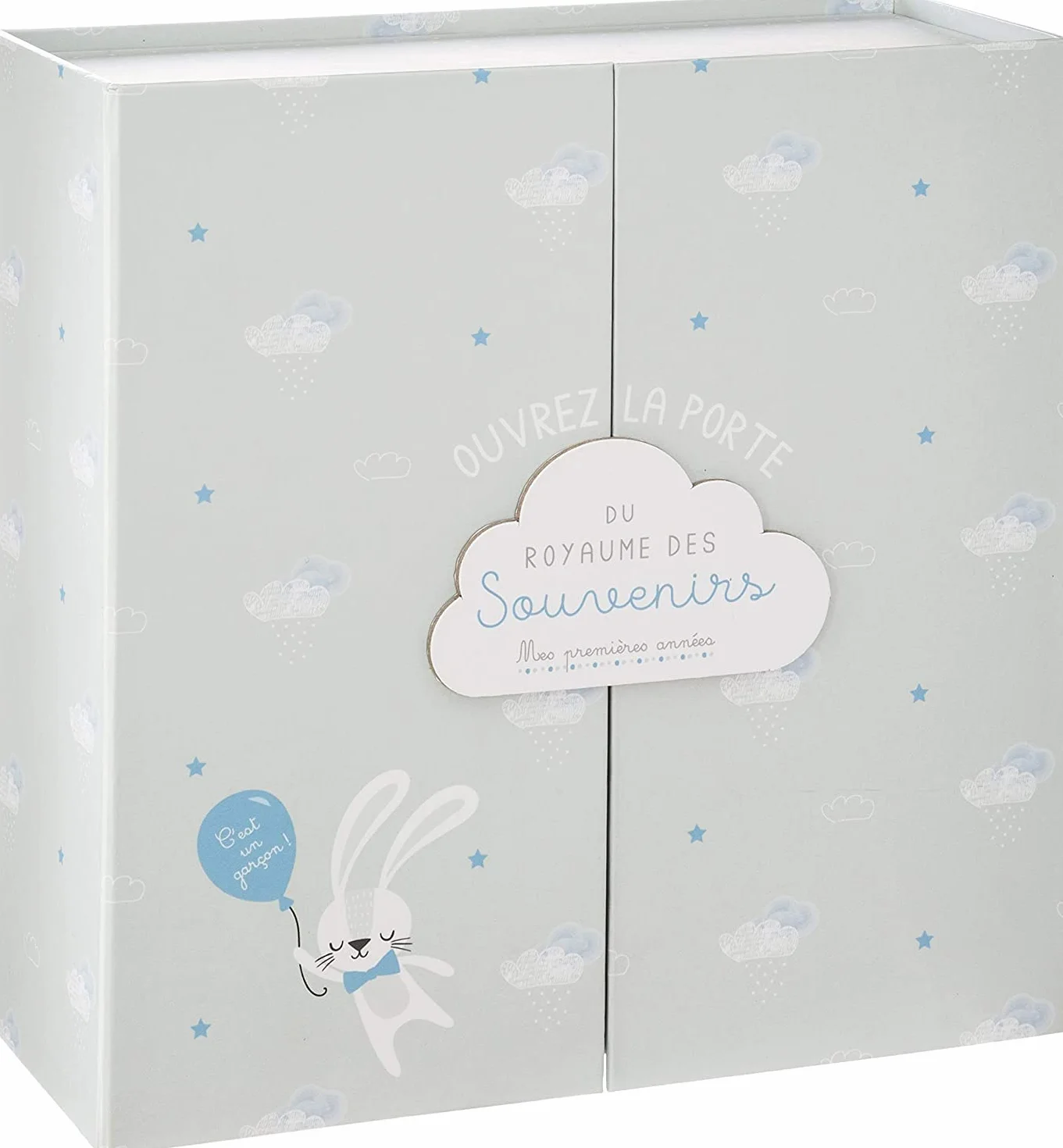 Coffret Souvenir Naissance Garçon 24.5 x 24.2 x 9.5 cm Blanc