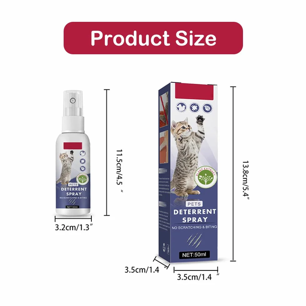 Spray Anti Griffure Chat,Spray Anti Griffure,Spray Anti Griffure Chat Canapé,Spray éducateur pour Chat,Protecteur de Meubles Contre Les Rayures de Chat,Protège Vos Rideaux,Canapés,Tapis,Meubles,50ml