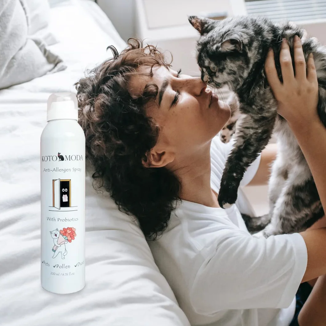 Spray Probiotique Anti-Allergie pour Chats 200 ML Neutralise Fel d 1 Tapis Canapés Linge