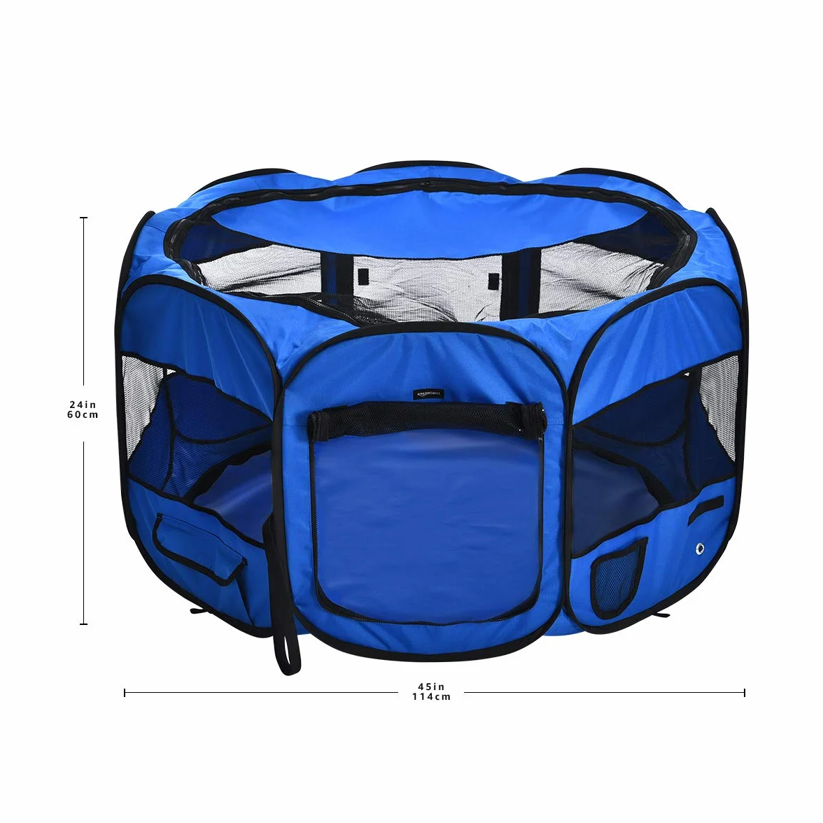 Amazon Basics Parc portatif souple octogonal pour animaux domestiques 114 cm Bleu
