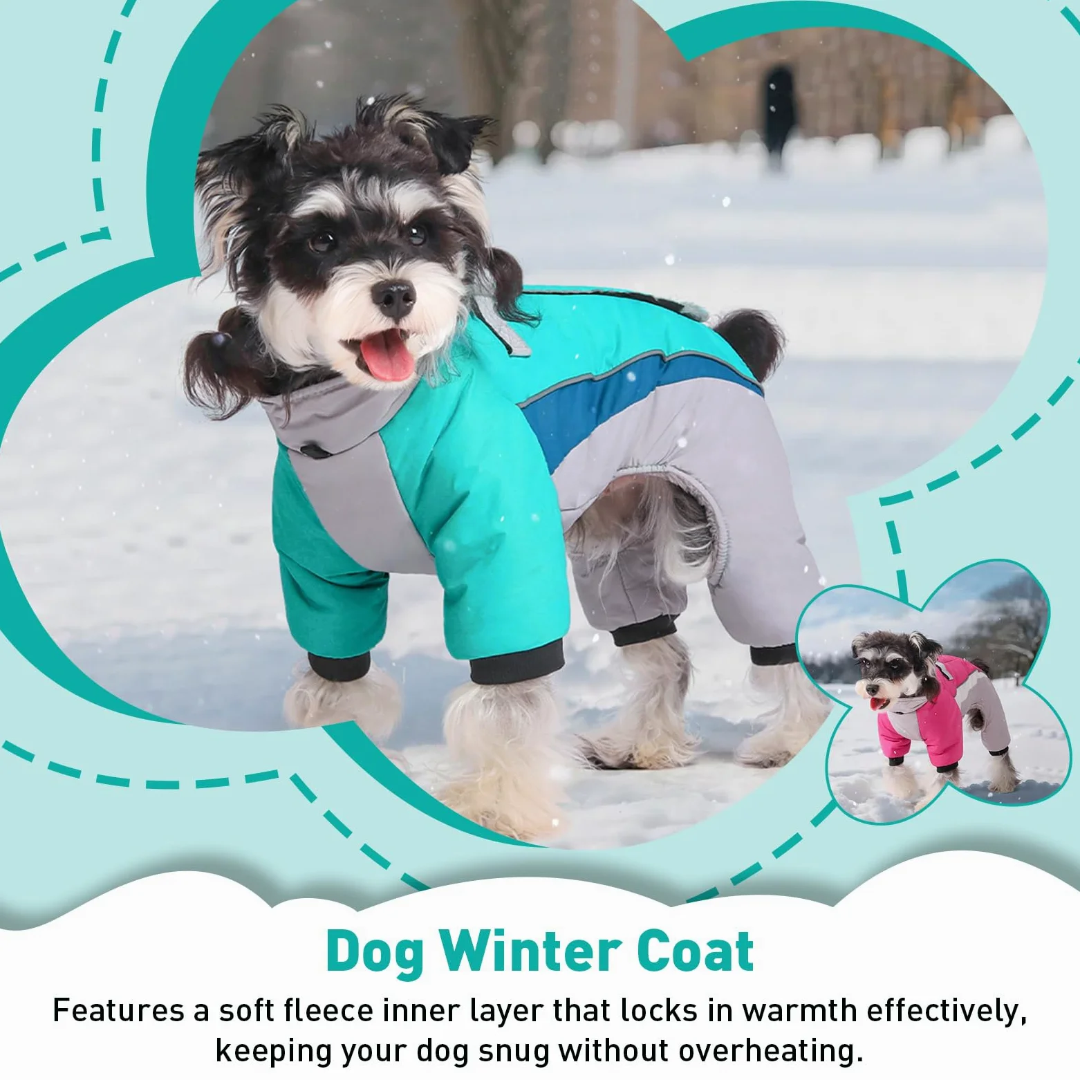 Manteau d'hiver pour chien – Veste chaude, réglable et imperméable à 4 pattes avec anneau en D et bandes réfléchissantes pour chiens de petite et grande taille (noir et rouge, taille XXL)