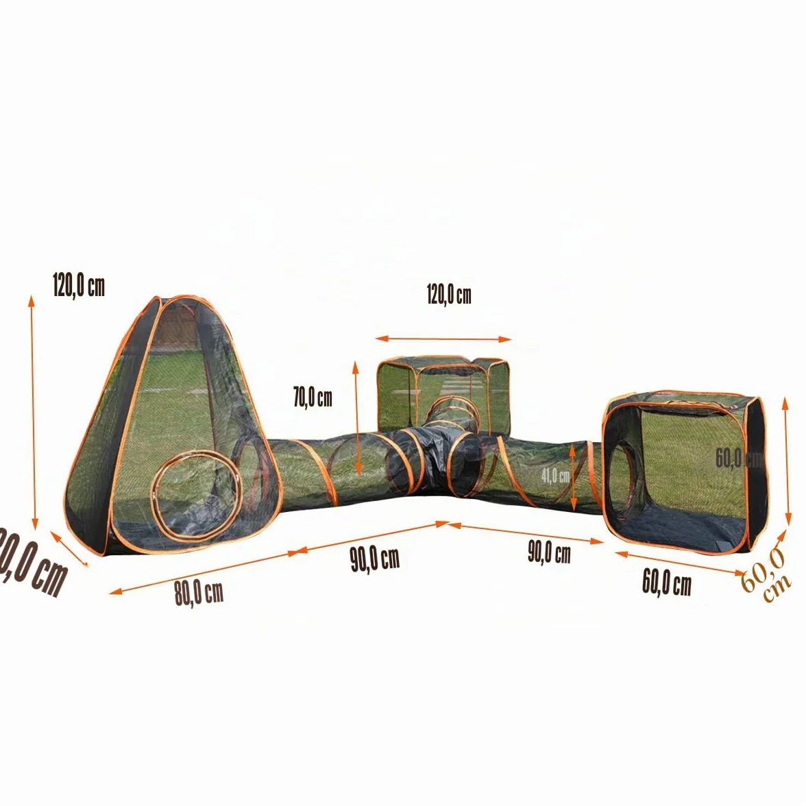Parc de Jeu Portable pour Chat 4 en 1 avec Tente Pliable
