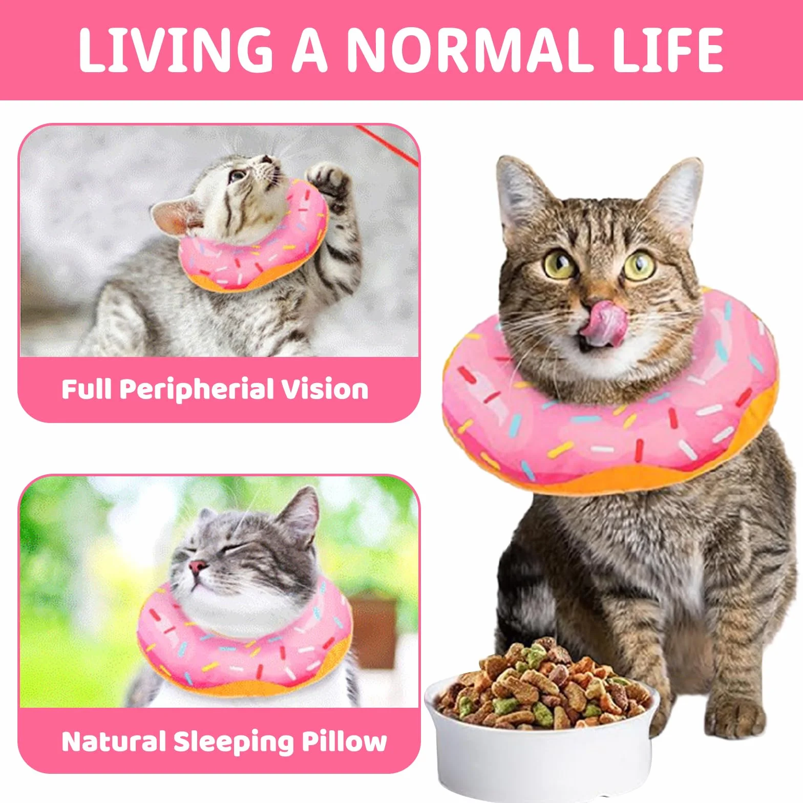 Collerette Chat en Coton Suédé Respirant Anti-Lechage Anti-Grattage Souple pour Chiens et Chats