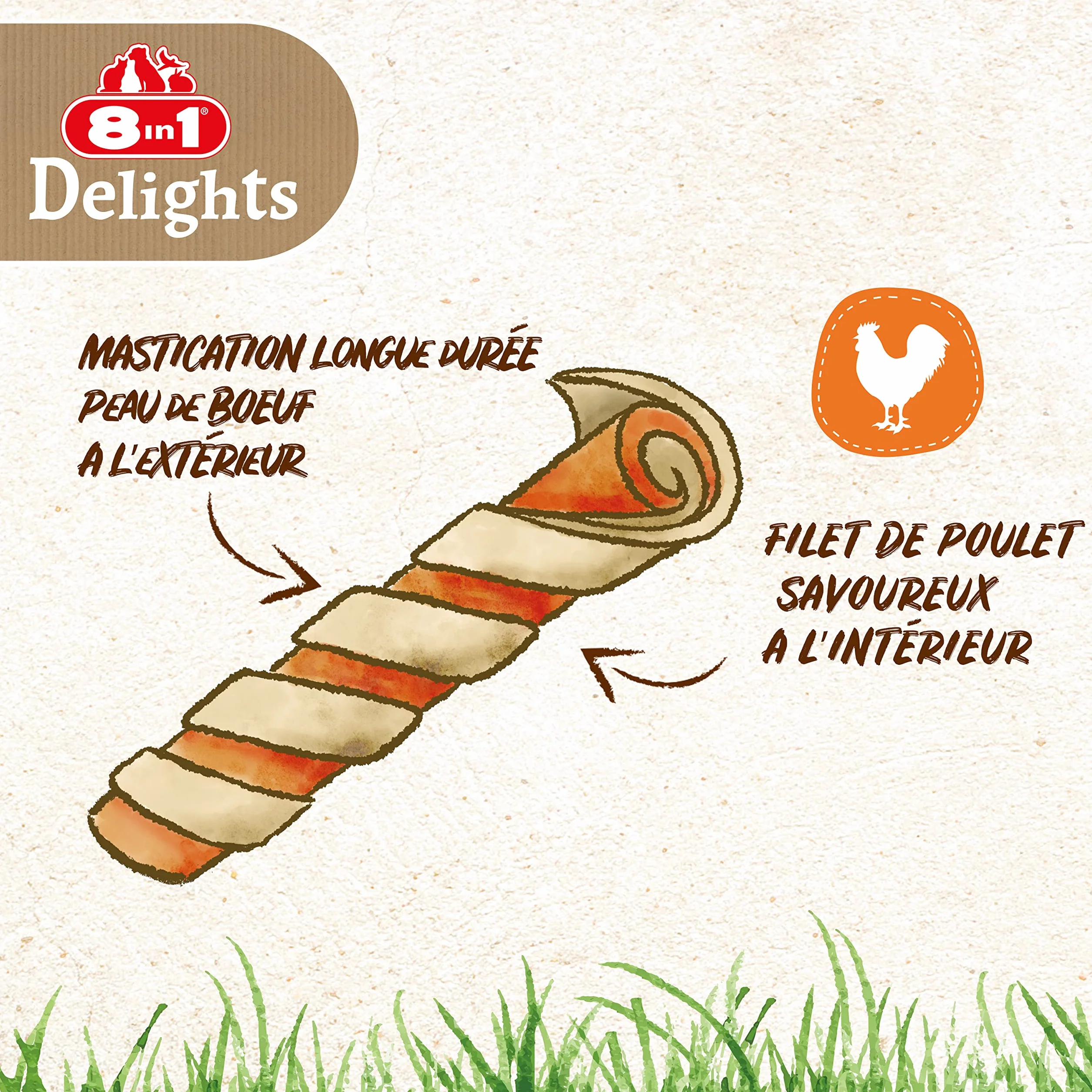 8in1 Delights Twisted Sticks pour Chien 35 pièces