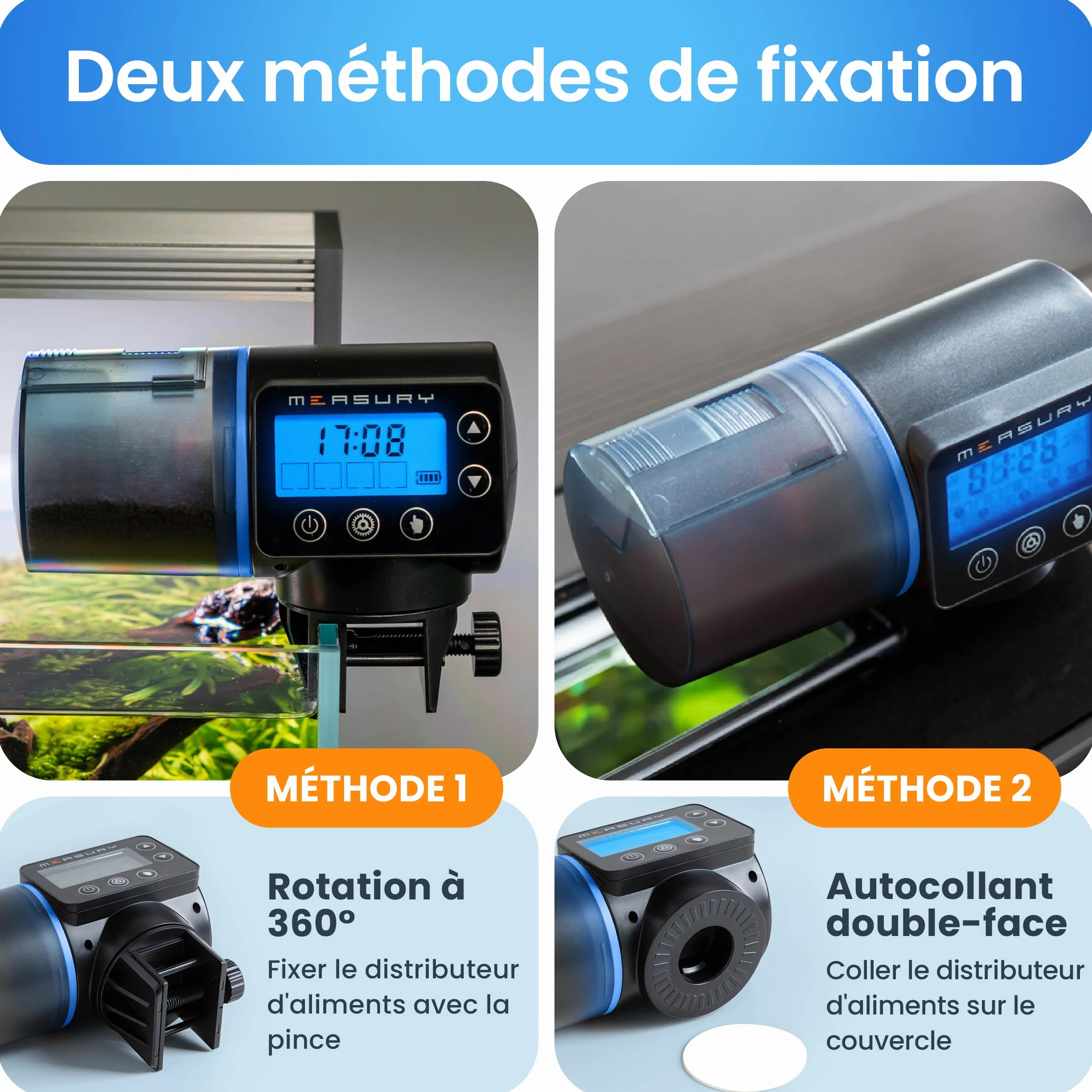 Distributeur Automatique Nourriture Poisson Aquarium 4 Fois par Jour