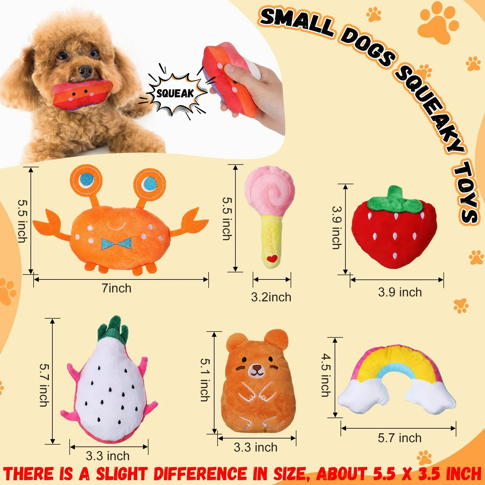 Hungdao Lot de 80 jouets couineurs en vrac pour chiens de petite et moyenne taille - Jouets en peluche avec couineurs pour chiots et chiots (style nouveau)
