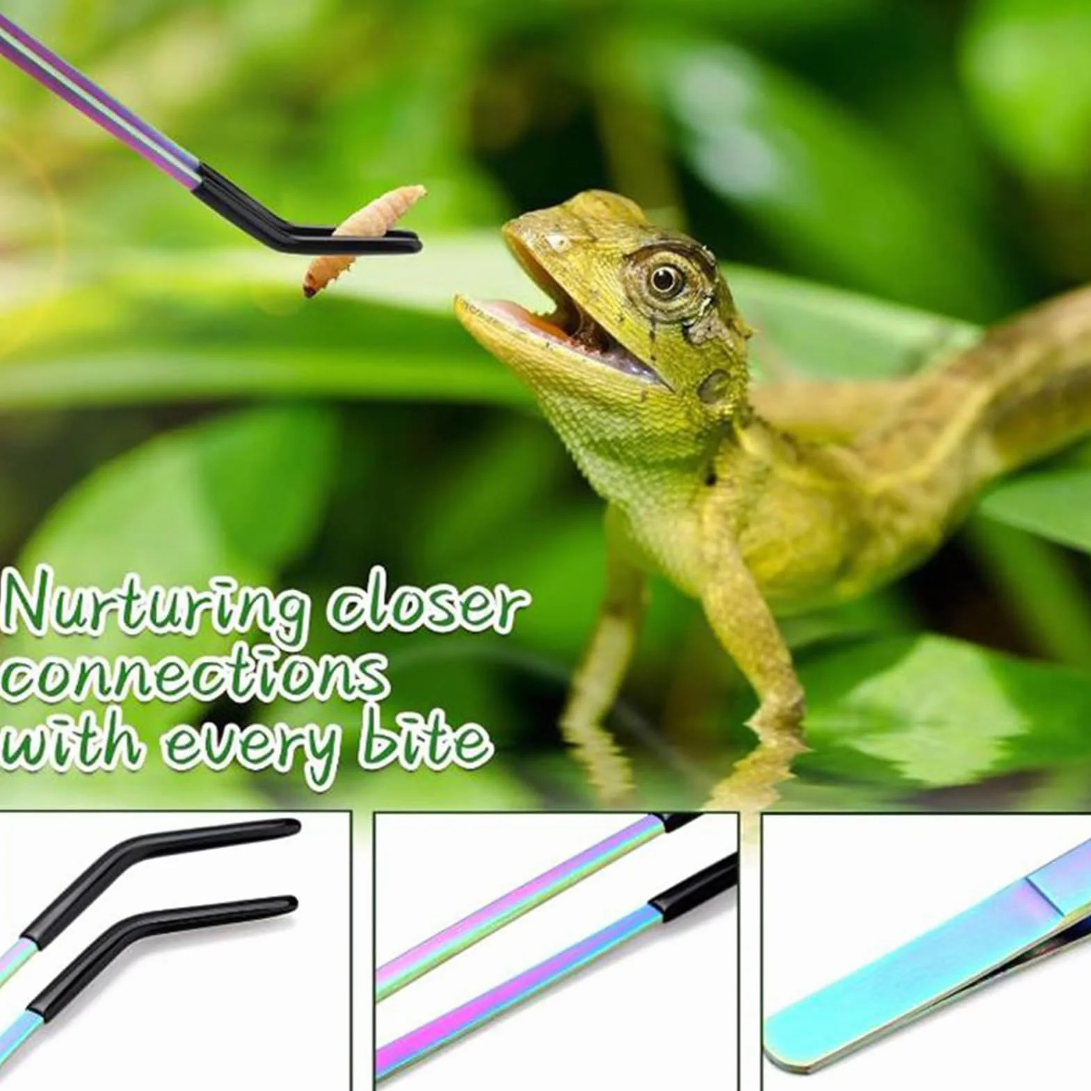 Pinces pour terrarium en silicone antidérapant - Outil de manipulation pour reptiles serpents araignées