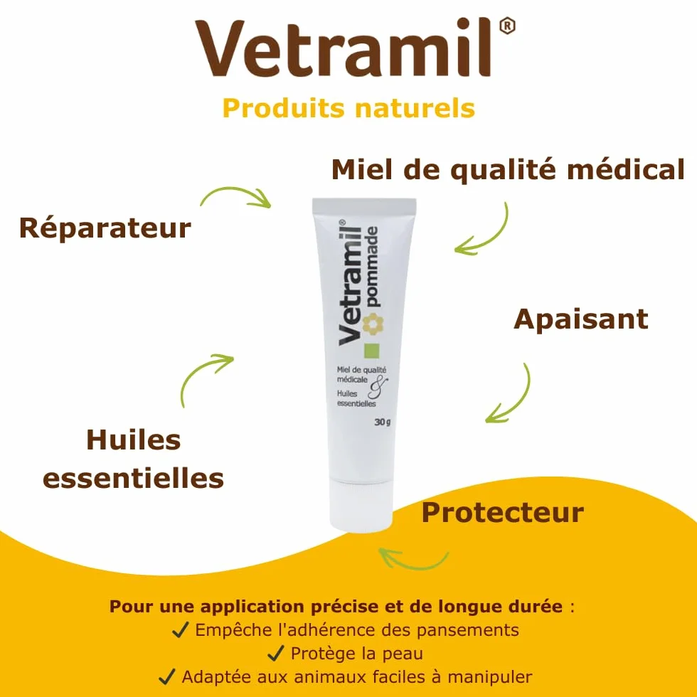 Anidev Vetramil Pommade Protectrice 30g Peaux Fragilisées Miel Huiles Essentielles
