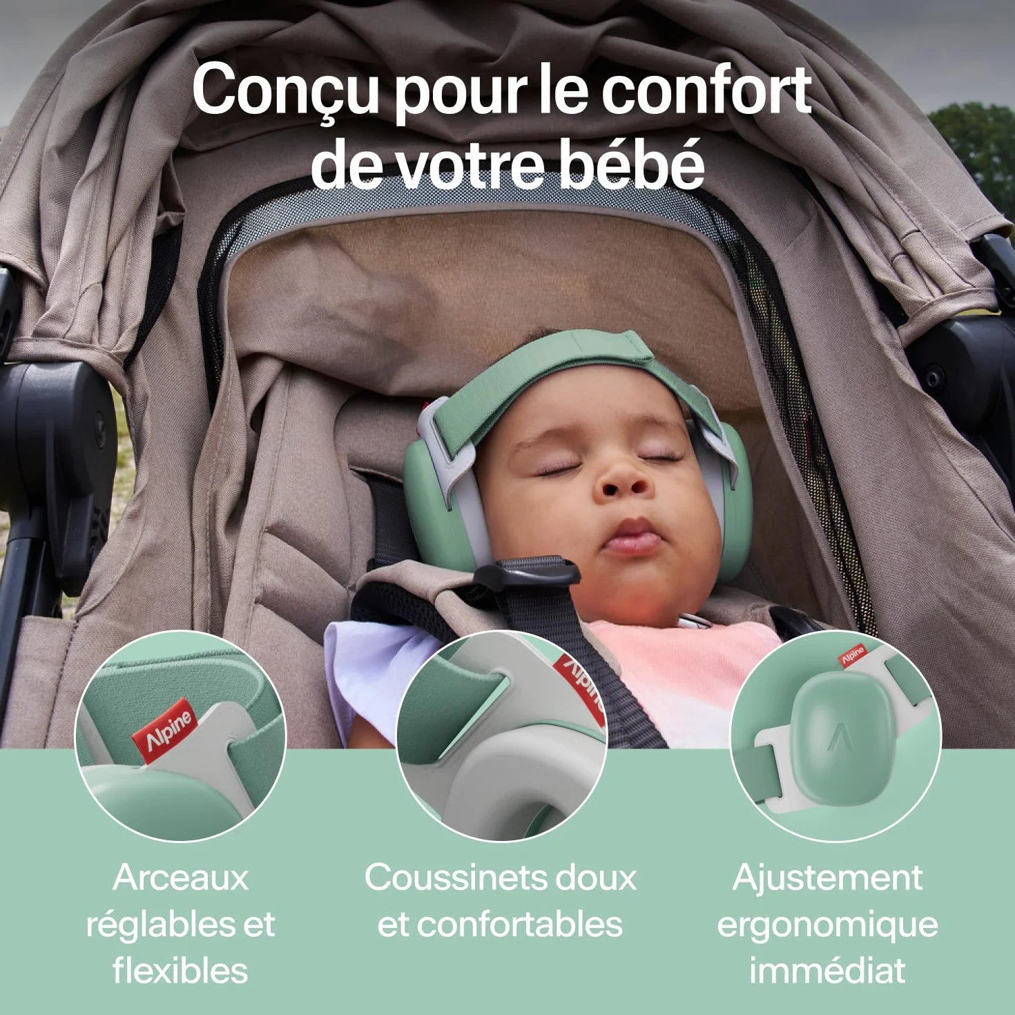 Alpine Muffy Baby Classic & Confort Casque Anti Bruit Bebe Certifiée CE Bandeau Ajustable