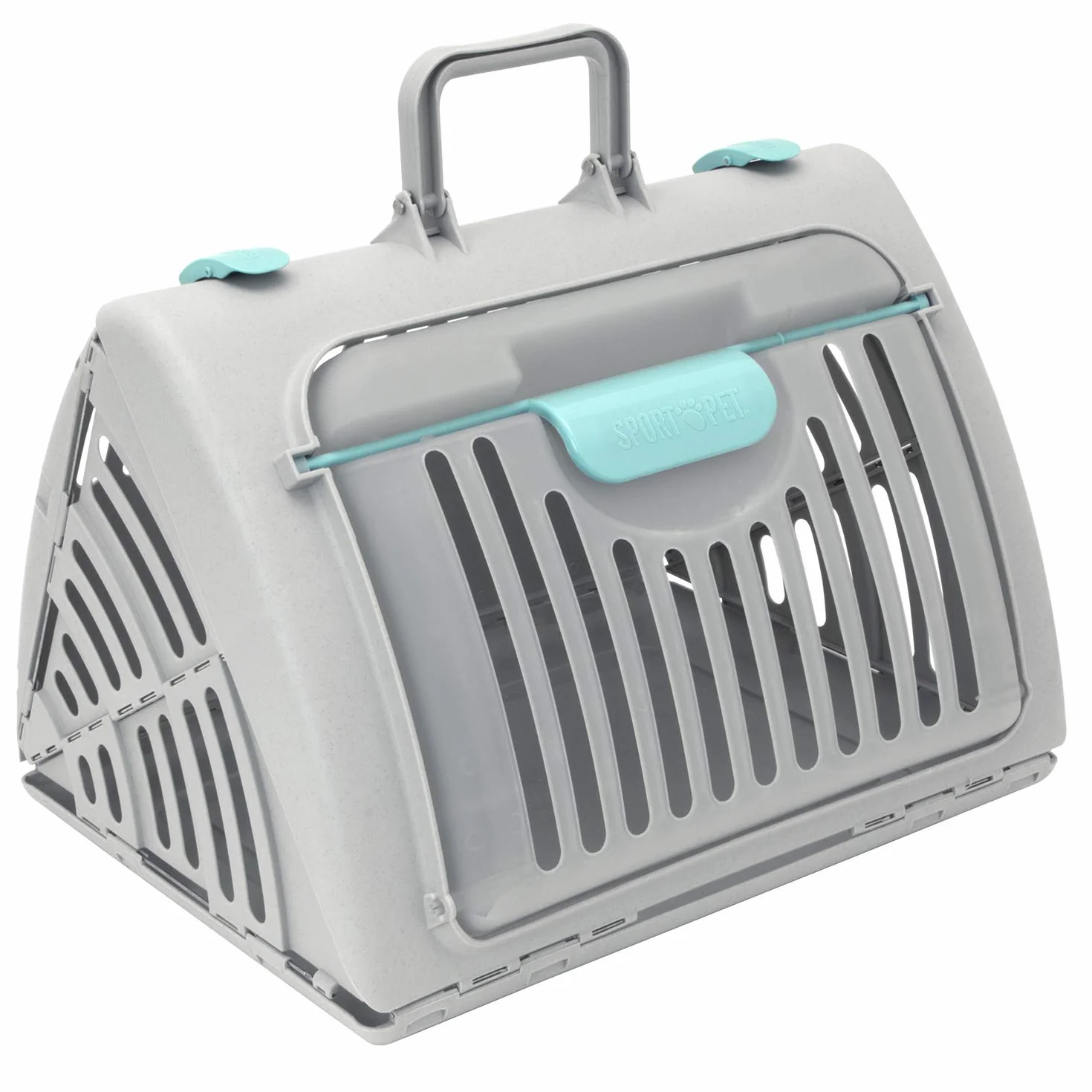 SportPet Designs Sac de Transport Pliable en Plastique pour Chat Gris avec Lit Imperméable