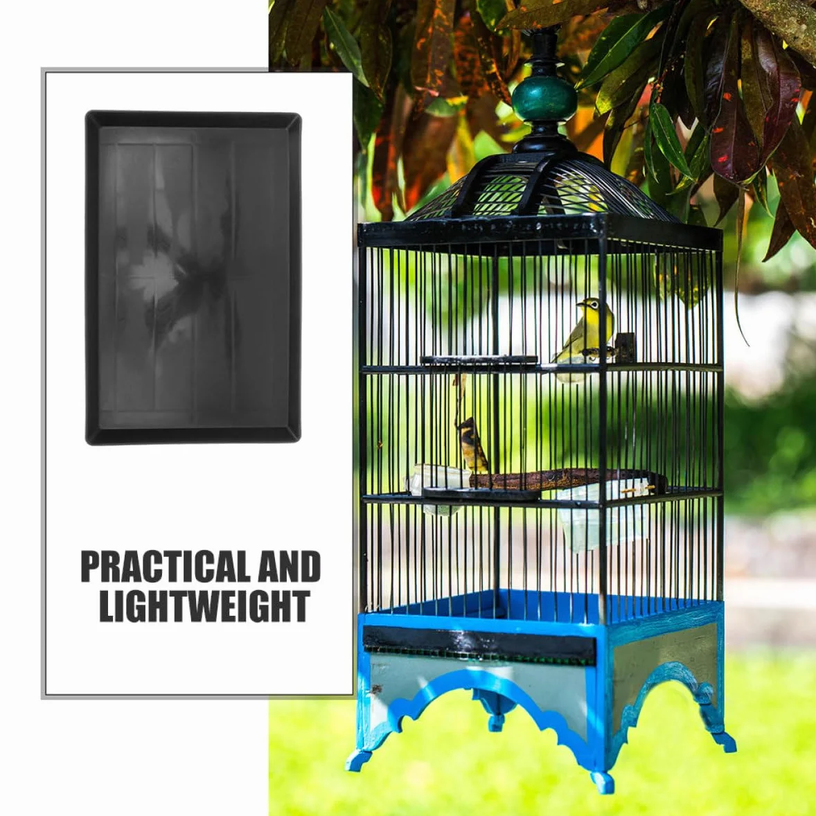 BESPORTBLE Plateau pour Animaux de Compagnie Bac de Cage pour Oiseaux Bac Remplacement Cage d'oiseaux Plateau Fond Chien Chien Abdos Black