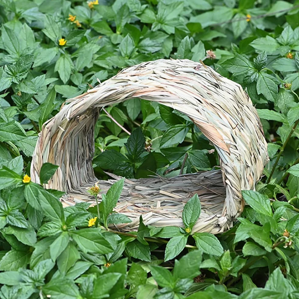Maison tunnel en herbe tissée pour hamster, cochon d'Inde, base secrète pour le dressage de lapins nains, dragons barbu et autres animaux de poche