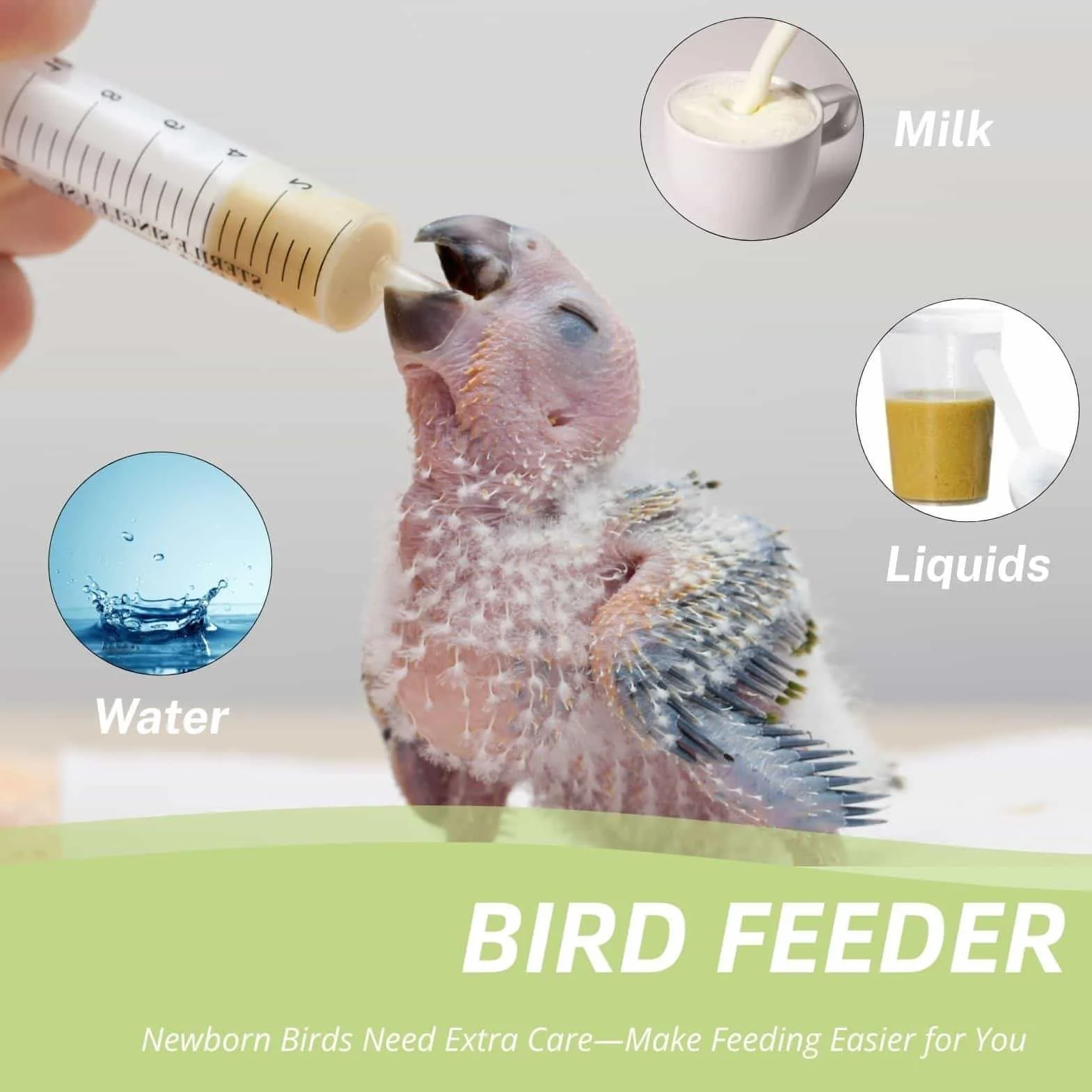 Seringues 10 ml pour pigeons oiseaux avec tuyau, accessoires alimentation élevage