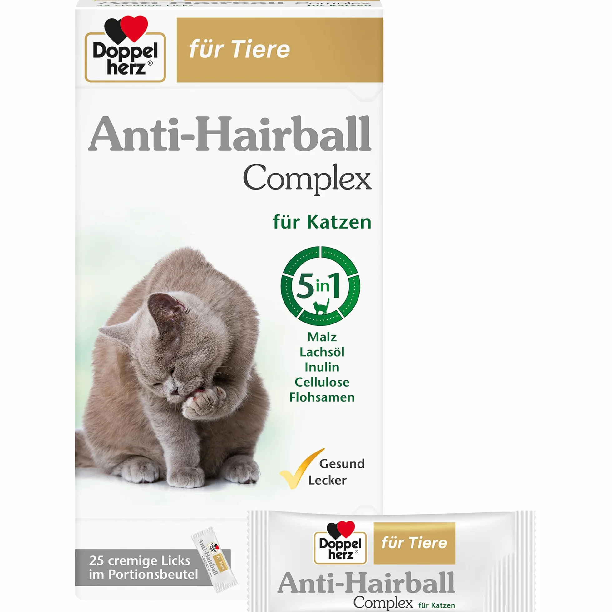 Doppelherz Complexe Anti-Boules de Poils pour Chats 25 léchages