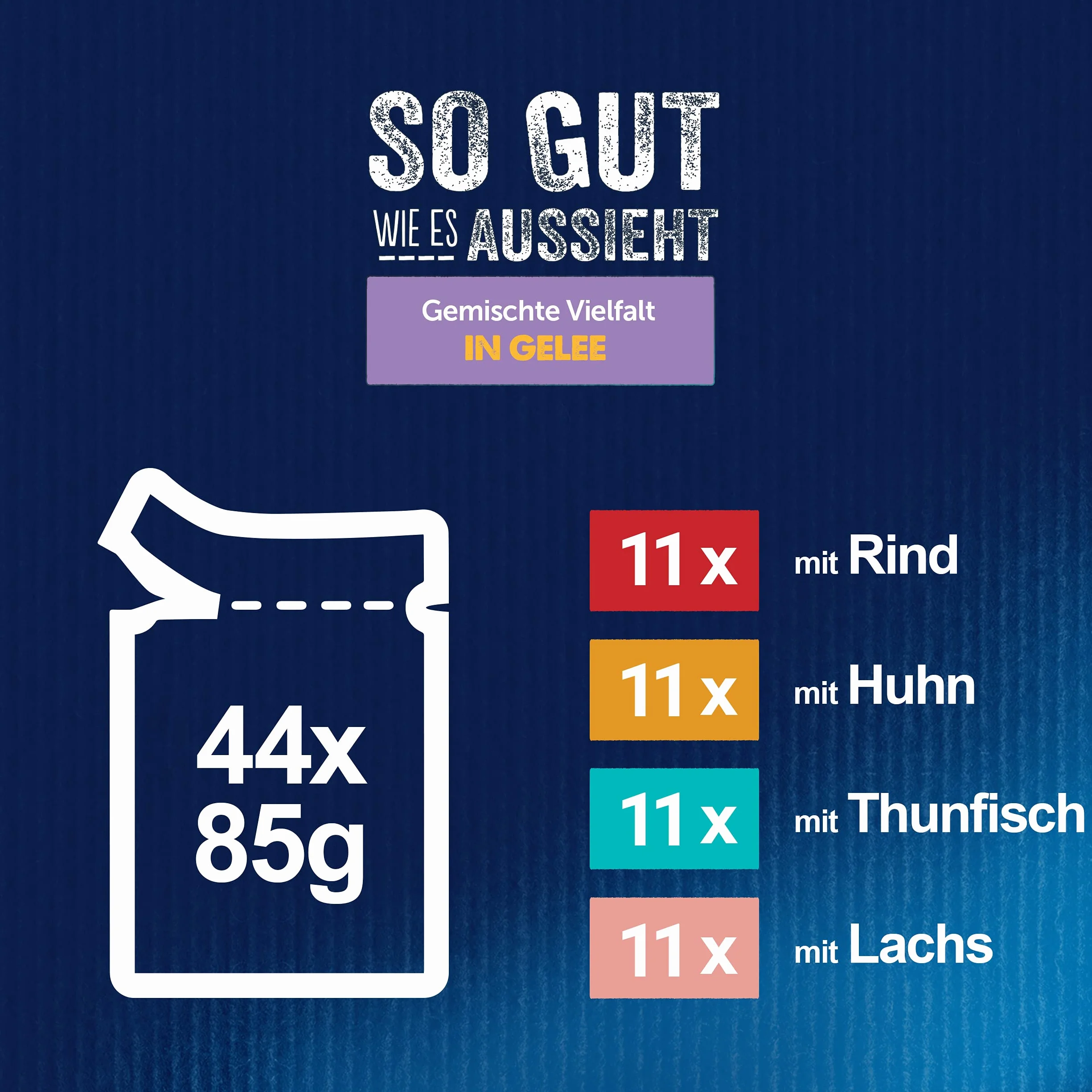 Felix Aussi Bon qu'il en a l'air Nourriture Humide pour Chat Variété mélangée en gelée 44 x 85 g