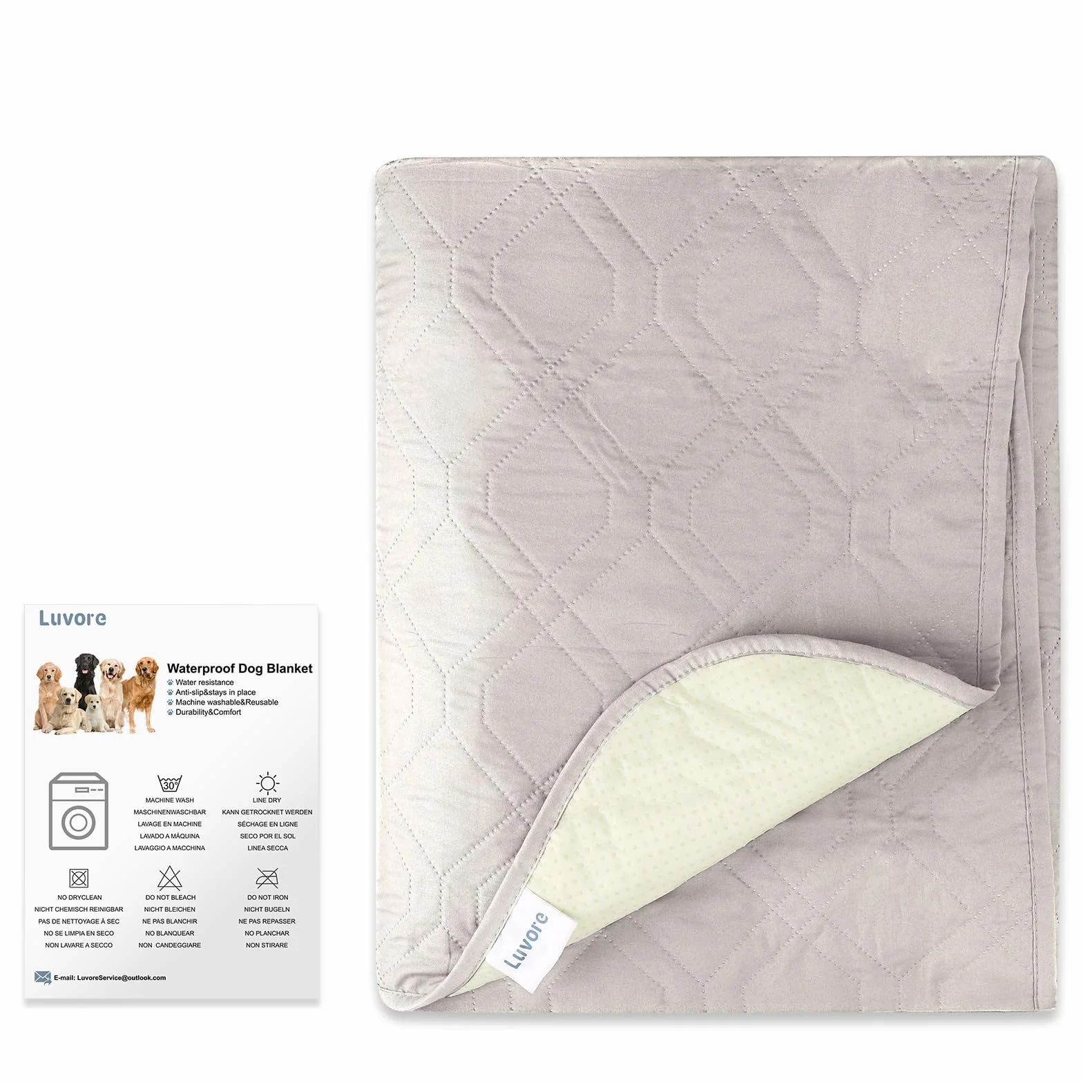 Housse de canapé imperméable 137x208cm Lavable en Machine Crème