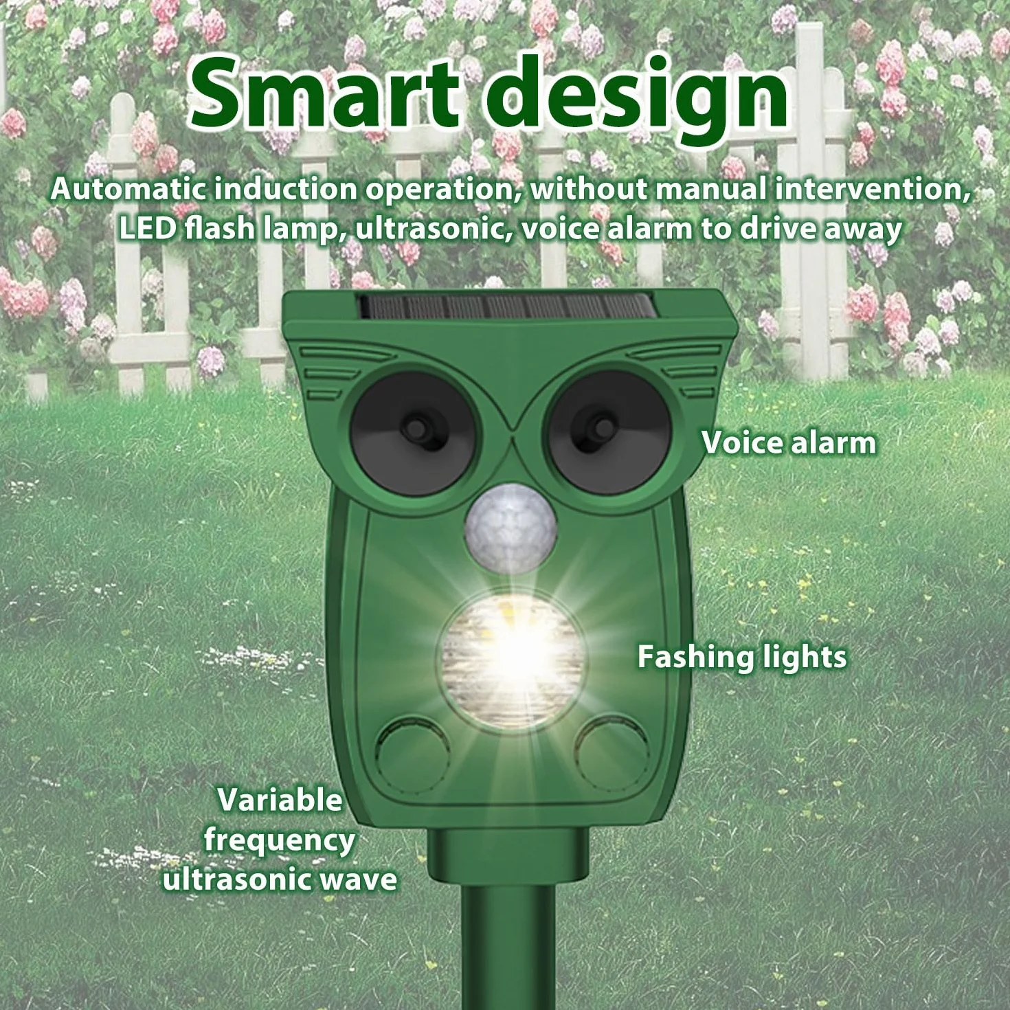 Répulsif Chat Ultrason Solaire USB pour Jardins Champs Pépinières