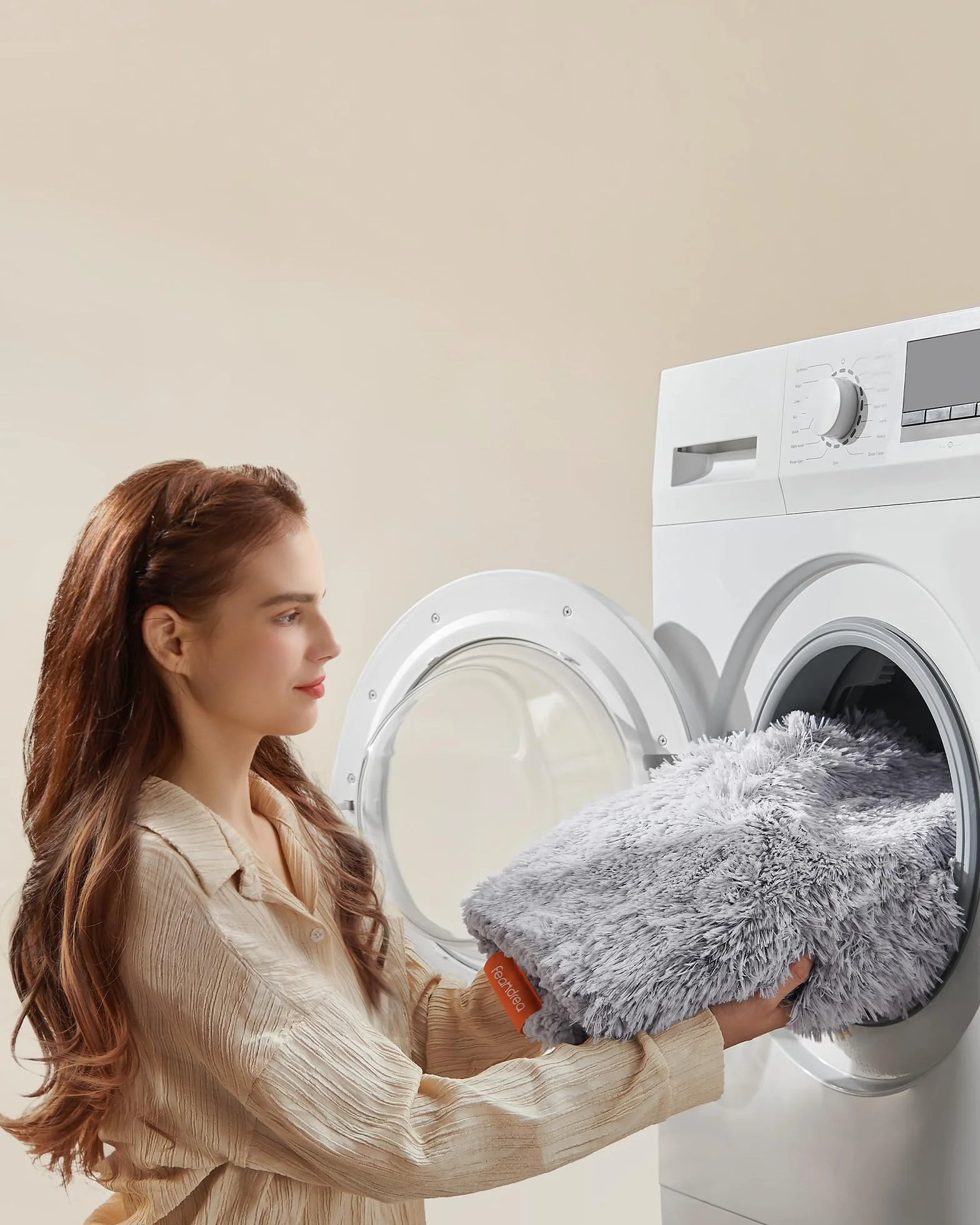 Feandrea Couverture Chien Hydrofuge 73x63 cm Polaire Sherpa Réversible Gris Ombré
