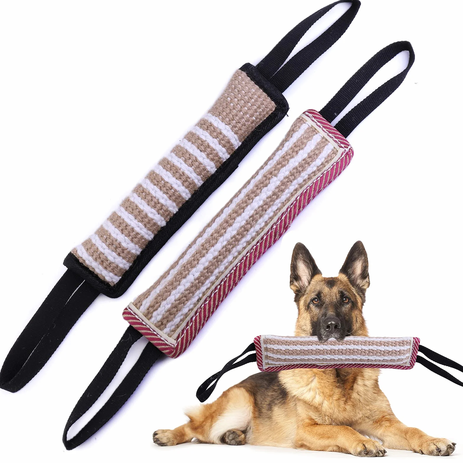 Lot de 2 Jouet Chien Indestructible Corde avec Anses pour Jeux et Entraînement