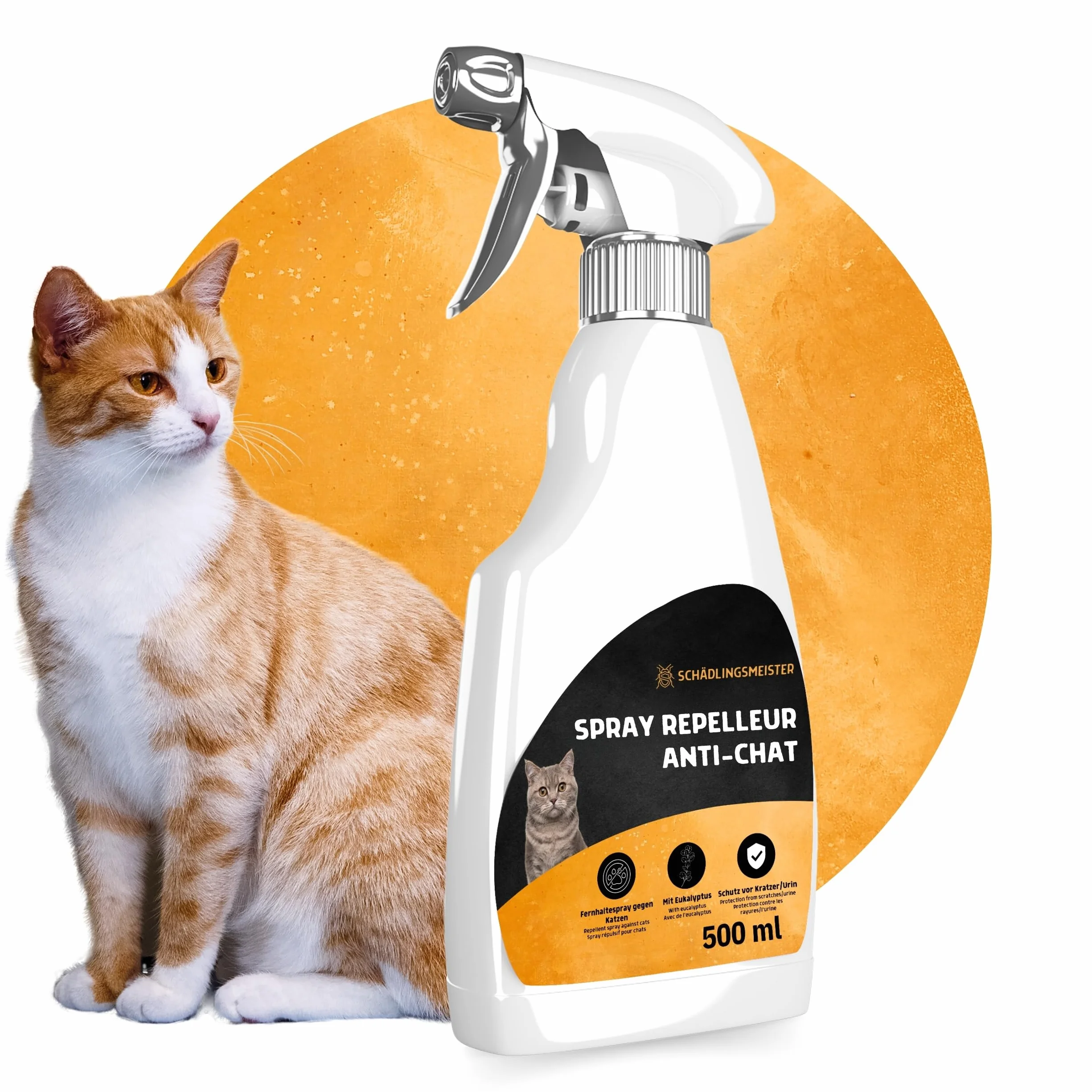 Panteer Spray répulsif pour chats 500ml - Protection longue durée contre urine - Eucalyptus