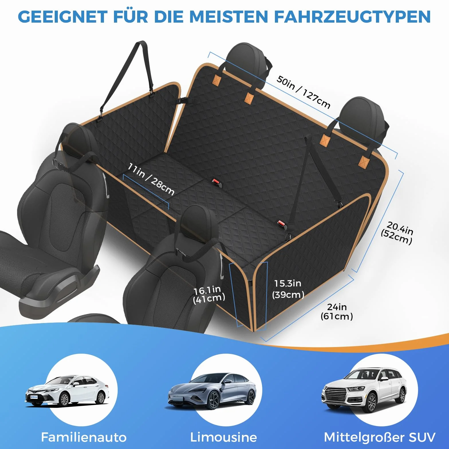 Protection Voiture Chien Siege Arriere Impermeable Anti-Rayures 8 Plaques Bois Dur SUV