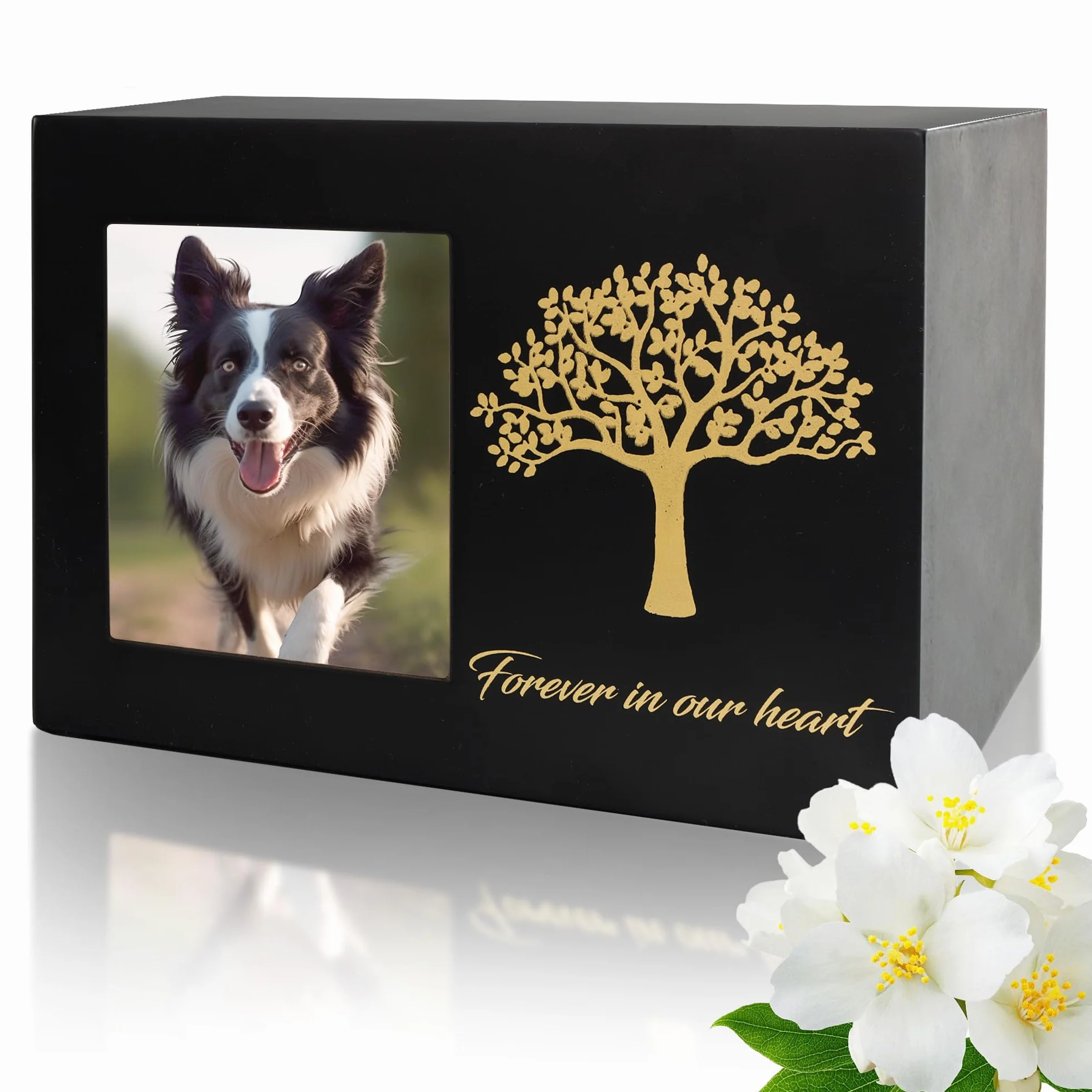 Urne funéraire pour Animaux Chat Cadre Photo Personnalisé Arbre de Vie Cendres Chat Chien Souvenirs Commémoratifs Taille L